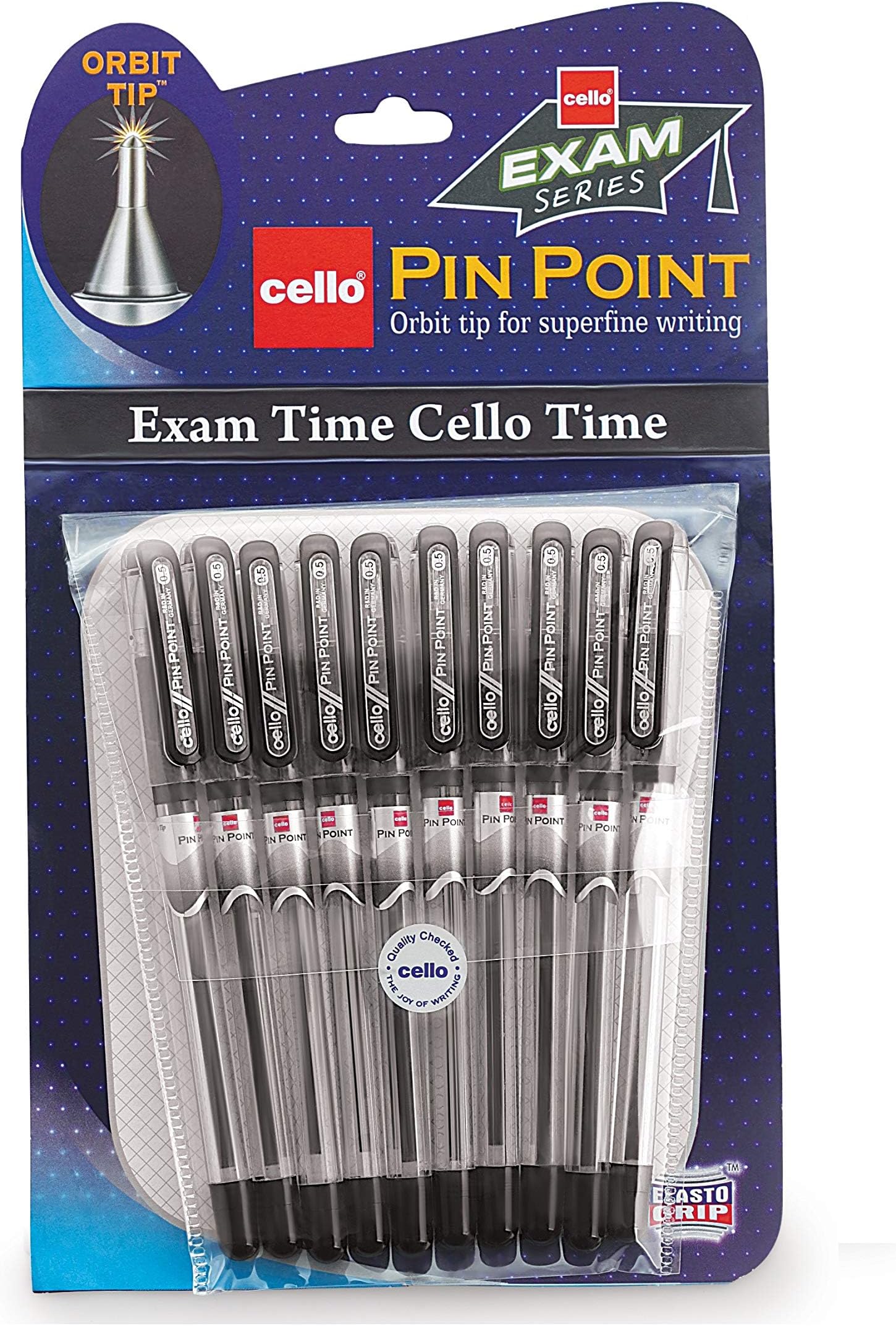 Cello Pinpoint Ball Pen (Black) Pack of 10 Black Ball Pens
