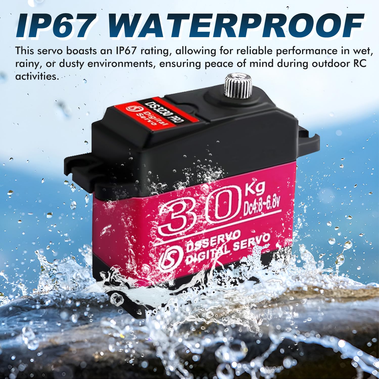 Paquete de 2 servos a control remoto de 30 kg de servo digital de alto par RC para coches RC a escala 1/10 y orugas Slash 4x4 4x4 VXL TRX-4 SCX10 III Everest-10, dirección RC Servo impermeable (2