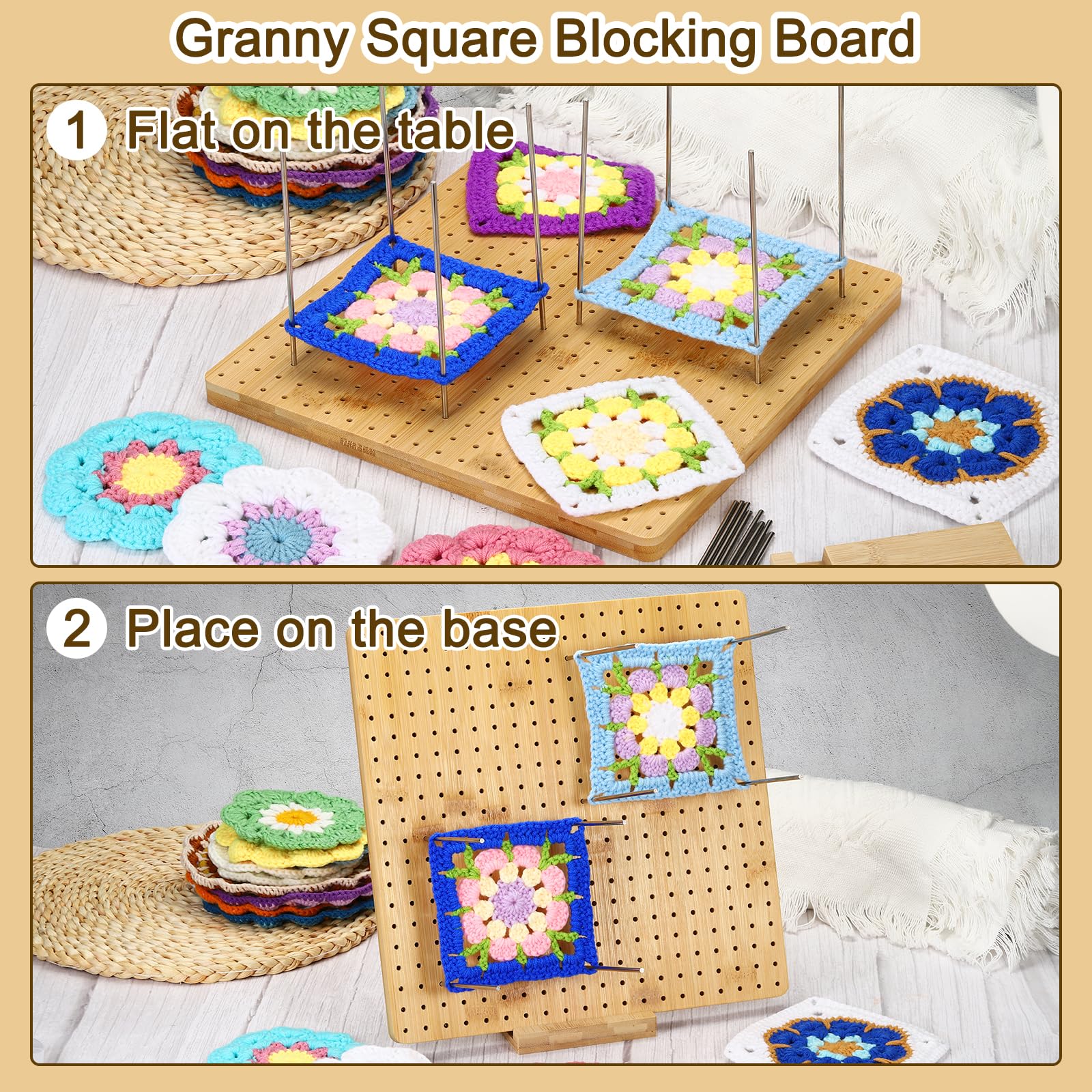 PATIKIL Crochet Blocking Board Granny Square Blocking Board - Image 2