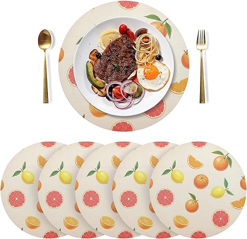 Miniatura 3 de Summer Fruits Oranges PVC Placemats, Non Slip Table Place Mats Washable for Kitchen Table one sizex1