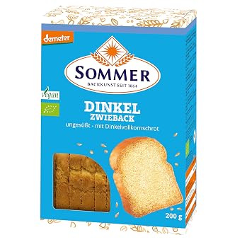 SOMMER Organic Spelt Rusks Demeter Unsweetened 200 g