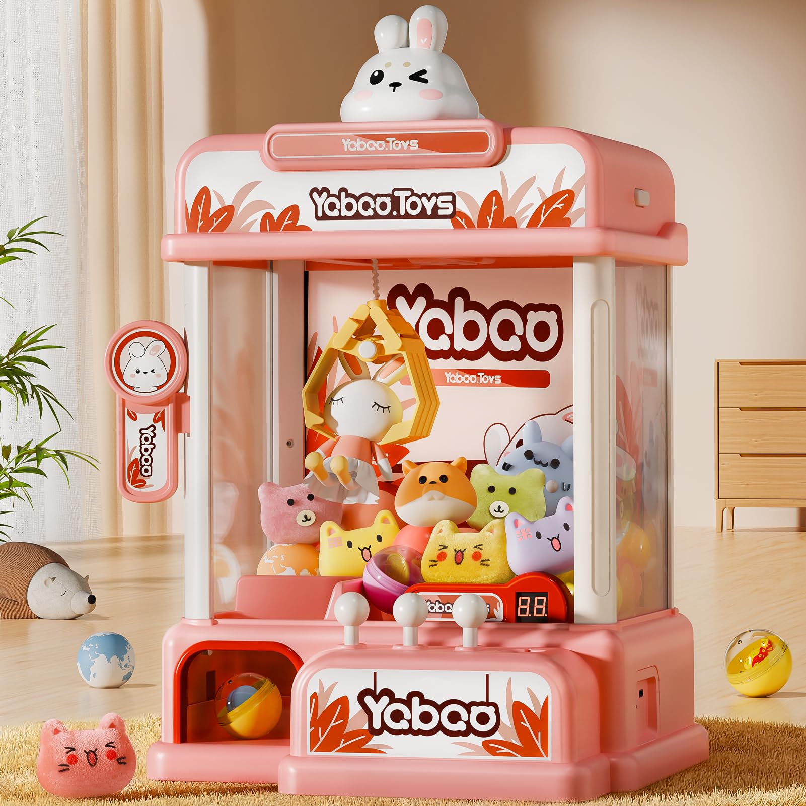 ORANGE OCEAN 54 PCS Large Claw Machine for Girls Kids with Sound & Light, Vending Claw Machine Game Toys for Kids Ages 3-4 4-6 4-8, Claw Machines Toys Gifts for 3 4 5 6 7 8 Years Old Girls