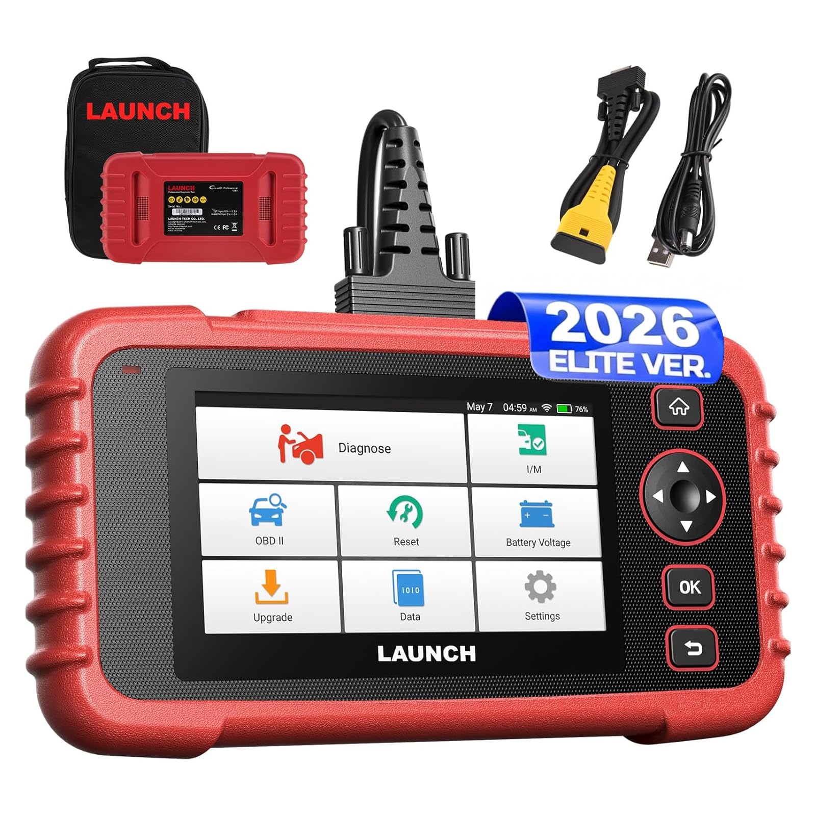 Launch CRP129X V2.0 2026 Elite OBD2 Scanner for Car, FCA AutoAuth, 12 Reset Oil/EPB/SAS/TPMS/BMS/Throttle/DPF Reset/Injector Coding, Scan Tool for ABS/SRS/at/Engine, Lifetime F-Ree Update