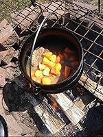 Vista 6 de Cuisiland Olla de caldero Potjie de hierro fundido de 8.5 cuartos con tapa y 3 patas, olla pre-sazonada estilo sudafricano para cocinar al aire