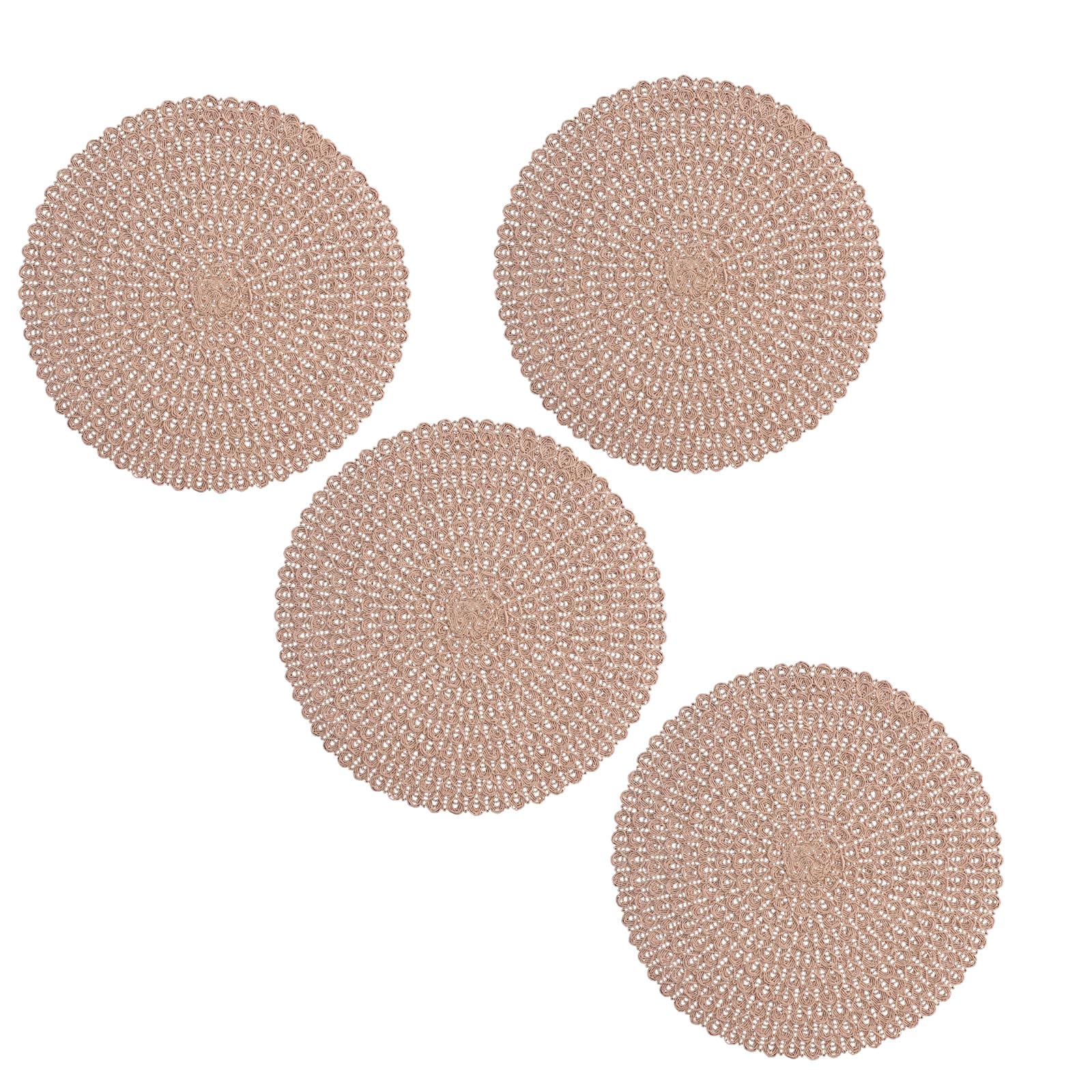 Carotoe D Paper Placemat Large Size Roun 38Cm Features Elegant Esigns Heat Proof For Family Ining An Parties Roun Dining Mat