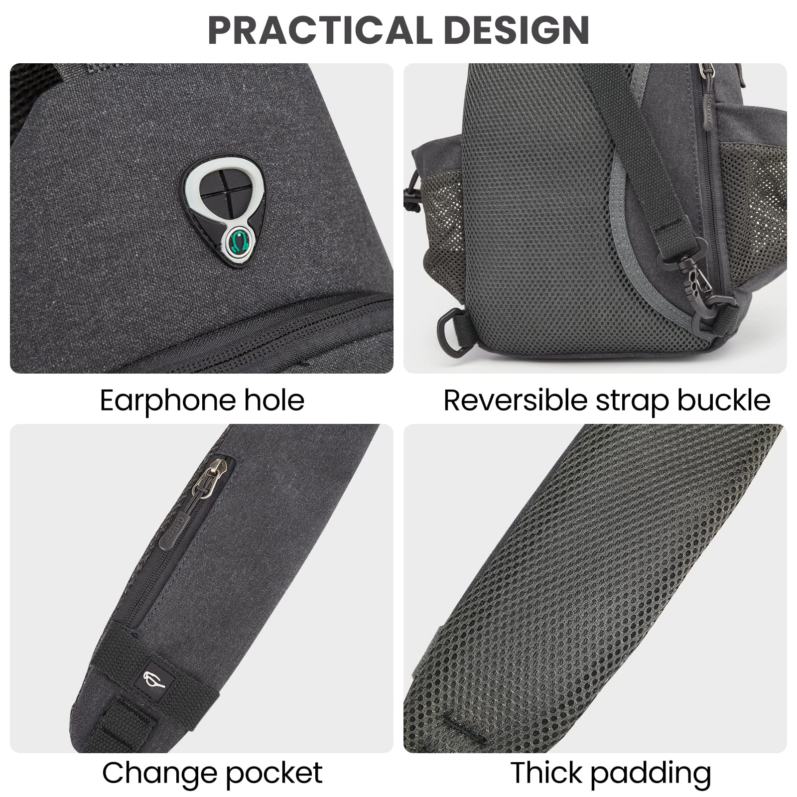 G4Free Borsa a tracolla RFID zaino a tracolla in tela zaino impermeabile per uomo donna