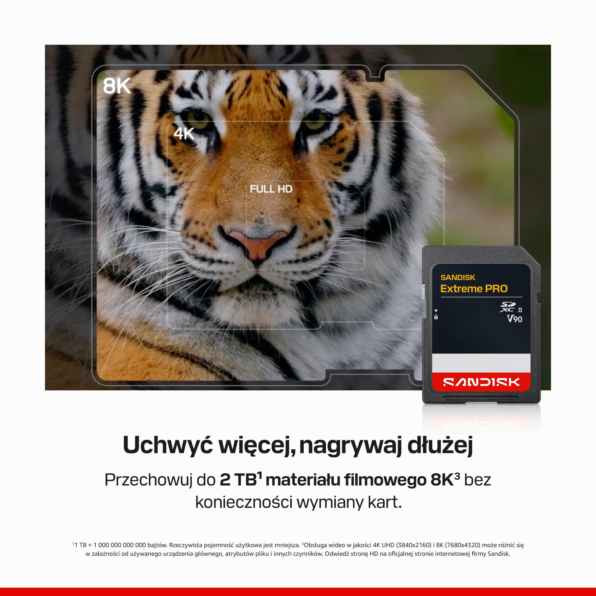 SANDISK Extreme PRO UHS-II V90 Karta SD 128 GB (prędkość odczytu do 310 MB/s, prędkość zapisu do 304 MB/s, współpracuje z lustrzankami i aparatami bezlusterkowymi)