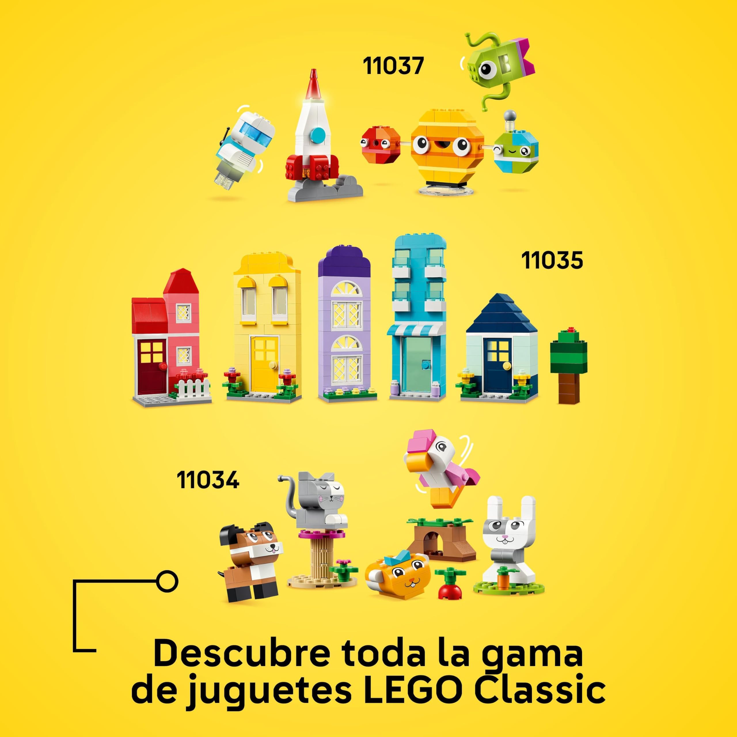 LEGO Classic Vehículos Creativos Coloridos, Maquetas de Coches Urbanos: Coche de Policía, Camión y Más, Juguete de Construcción con Ladrillos, Regalo para Niños y Niñas de 5 Años en Adelante 11036