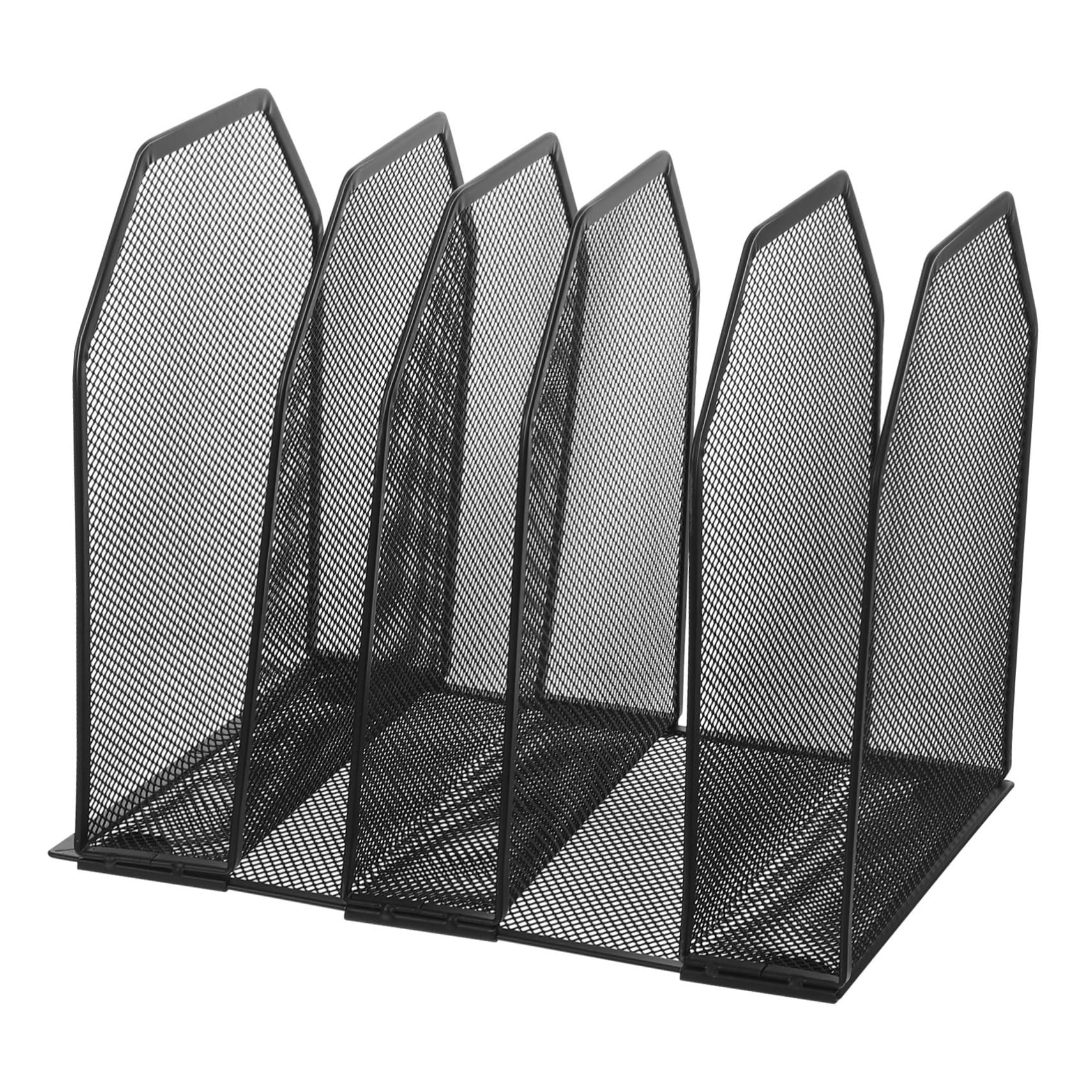 VILLCASE Organizador de Escritorio Vertical de Malla Soporte Extraíble de Secciones para Carpetas de Archivos Clasificador de Correo para Oficina Hogar y Aula