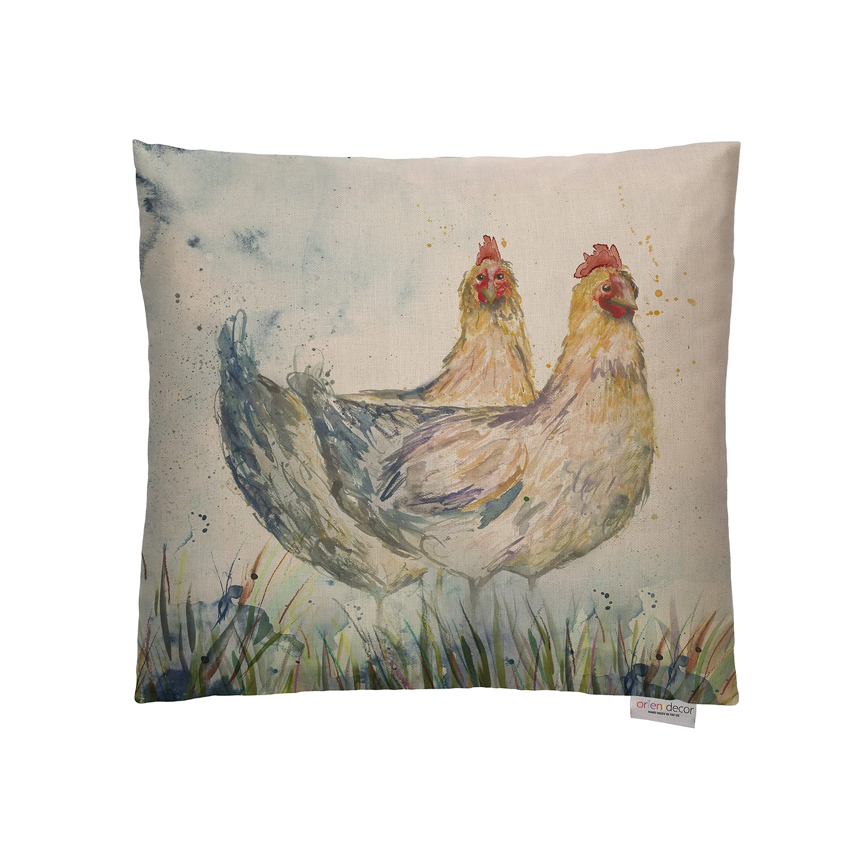 Lorient Decor Betty And Bertha Chicken Cushion, Complete Filled Cushion 43Cm