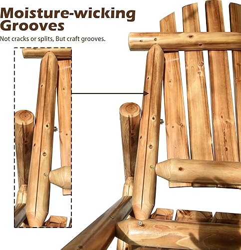 Miniatura 4 de Anraja Silla Adirondack de madera para exteriores, muebles de troncos de madera, porche, patio, exterior, asiento rústico, interior, césped, salón,