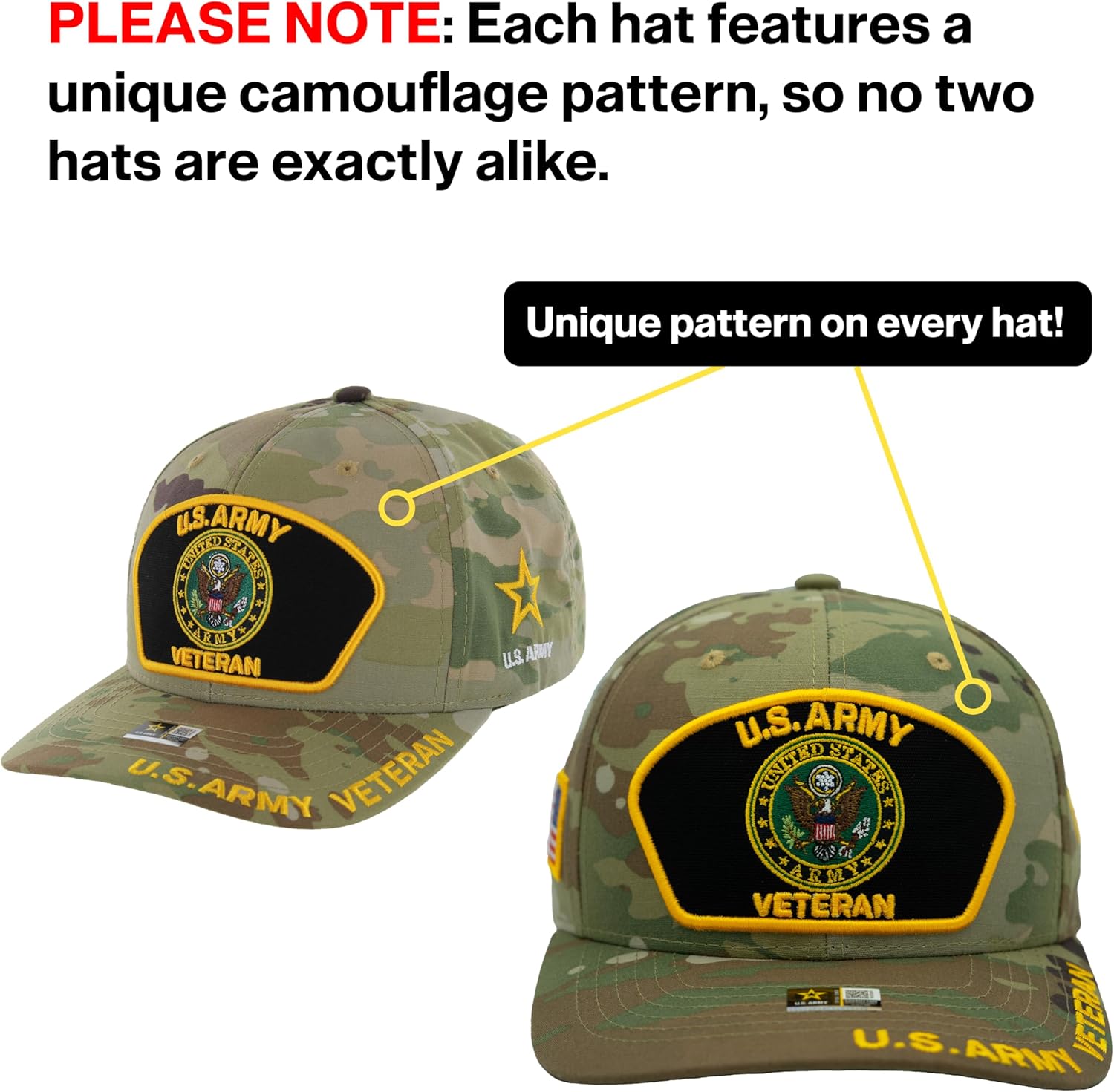 US Army Veteran Hat for Men Official Licensed Military Veterans Embroidered Patch Design Army Seal Adjustable Baseball Cap - Image 6