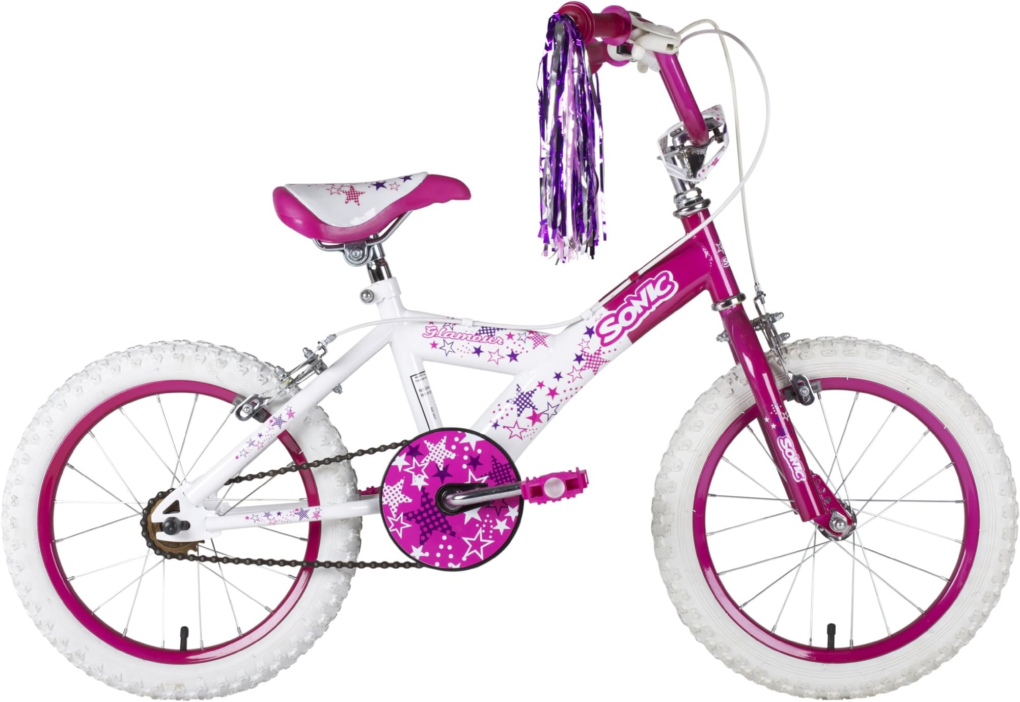 Sonic Glamour Girls' Bike - Purple/White, 16 Inch