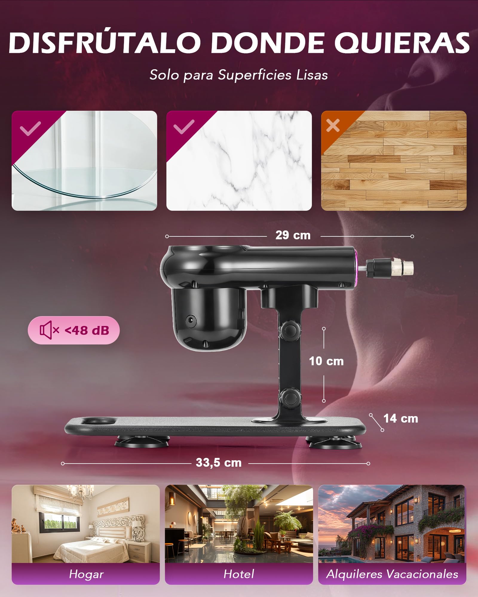 SENSUA Máquina Sexual Automática Máquina Sexual con Empuje con 7 Accesorios y Control Remoto, Diseñada para Mujeres, Hombres y Parejas, Sex Machine Ajustables para Masaje Vaginal, Anal y Masturbación