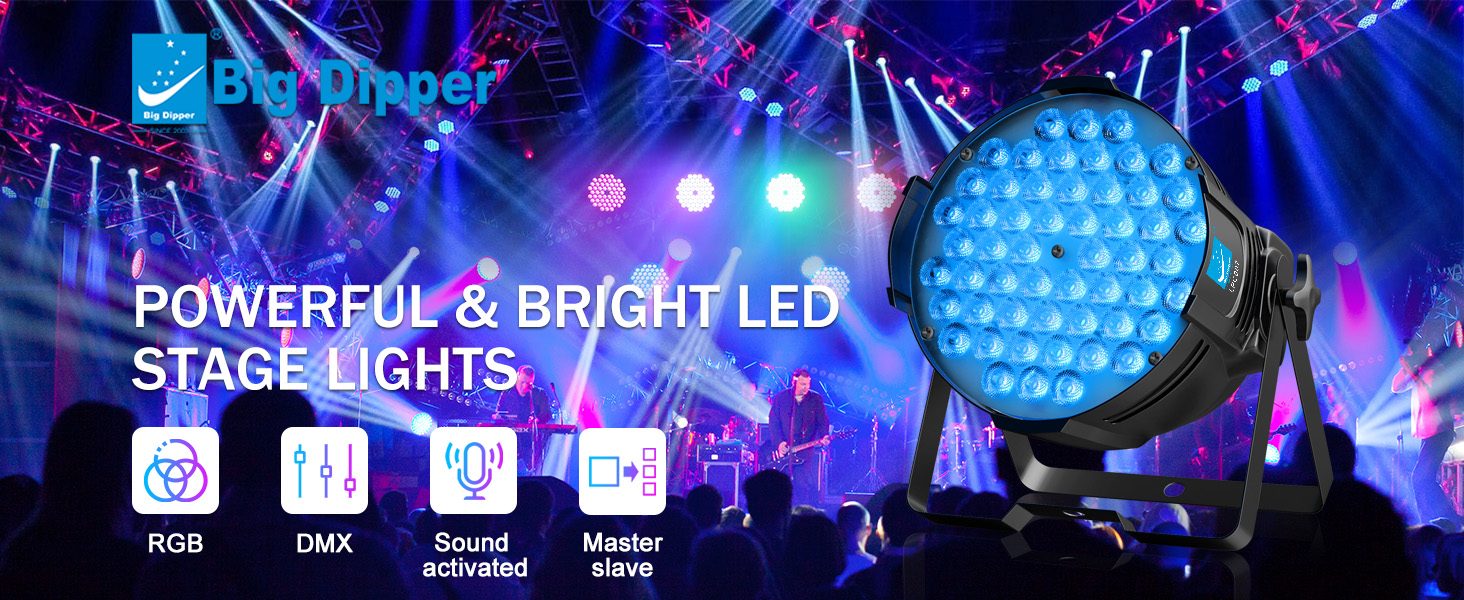 Amazon.com: Big Dipper LED Stage Lights Par Lights 54X3W RGB Multi