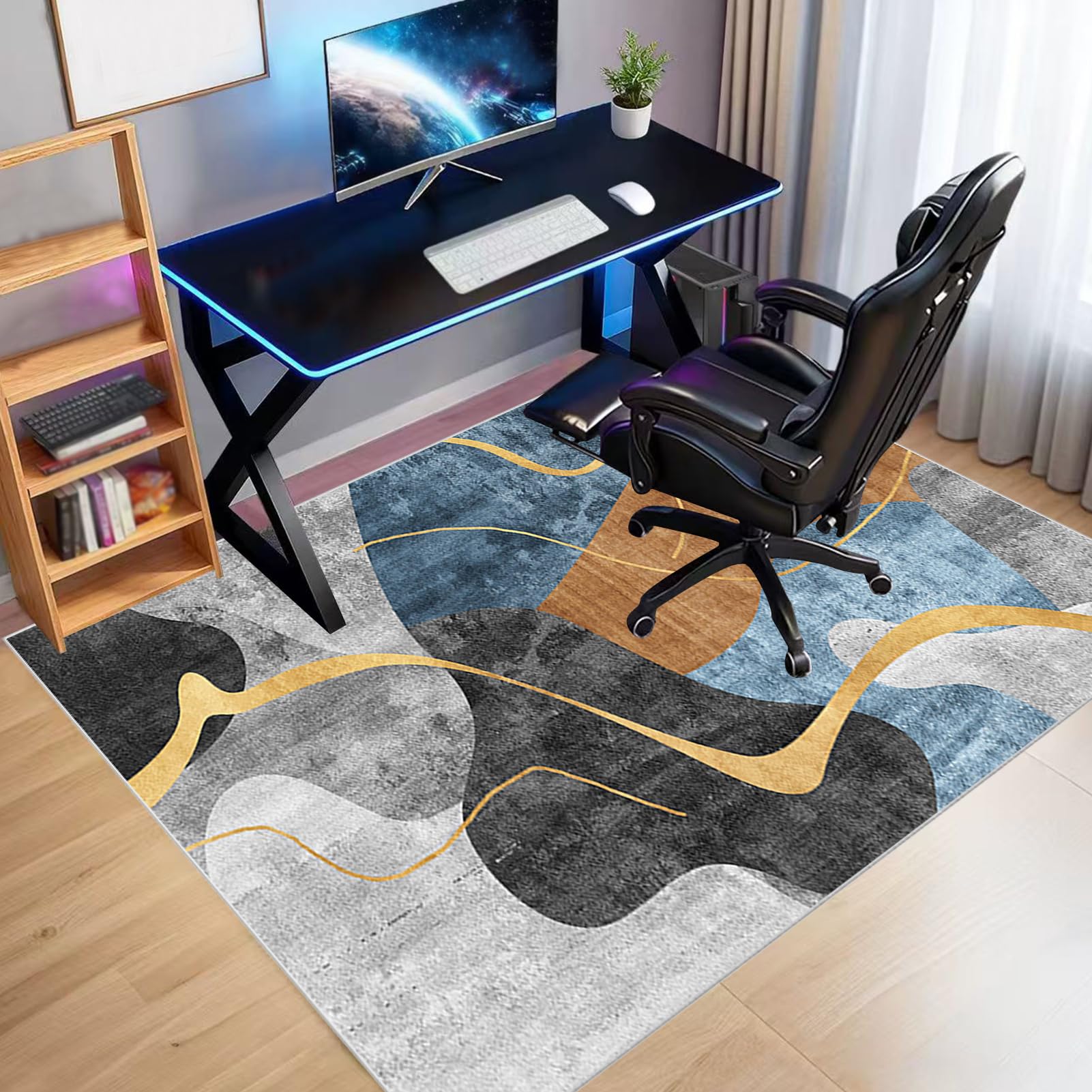 Alfombra Antideslizante Silla Oficina Gaming Alfombra Silla Escritorio Lavable 80 x 120 cm Alfombrilla Protectora Suelo para Silla de Oficina Alfombrilla Protección para Suelos Duros Laminado Parqué