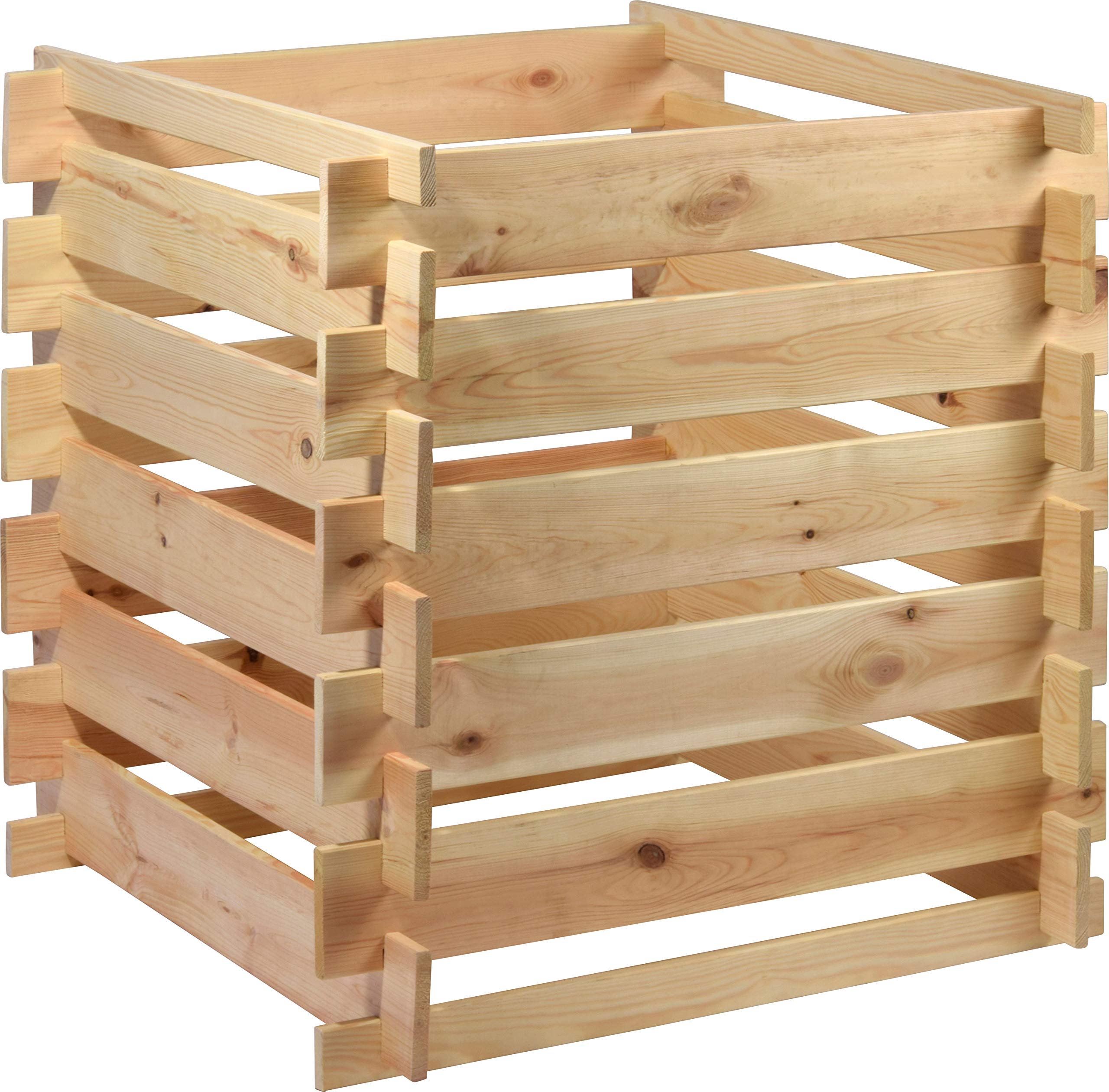 dobar® Green Label 58600FSCe Compostiera Stecki | Contenitore quadrato in legno massello | Compostiera da giardino 320 l | Kit | 78 x 78 x 78 cm |