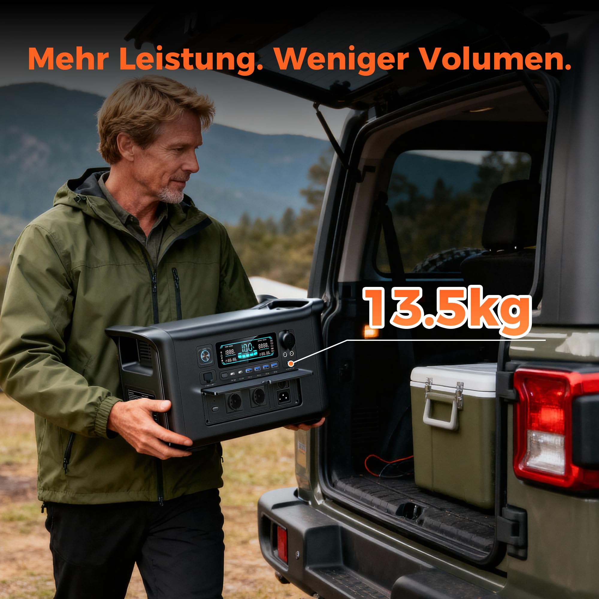 Generador Solar Portátil Apower1000, Batería LiFePO4 de 1024Wh, Generador Solar de 1800W, 0-80% en 1.5h. ideal para Camping, Autocaravanas Cortes de Energía Viajes Acampada Aventura