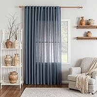 Vista 51 de MYSKY HOME Cortinas traslúcidas de 63 pulgadas de largo para dormitorio, paneles de cortina para ventana que filtran la luz, protegen la privacidad