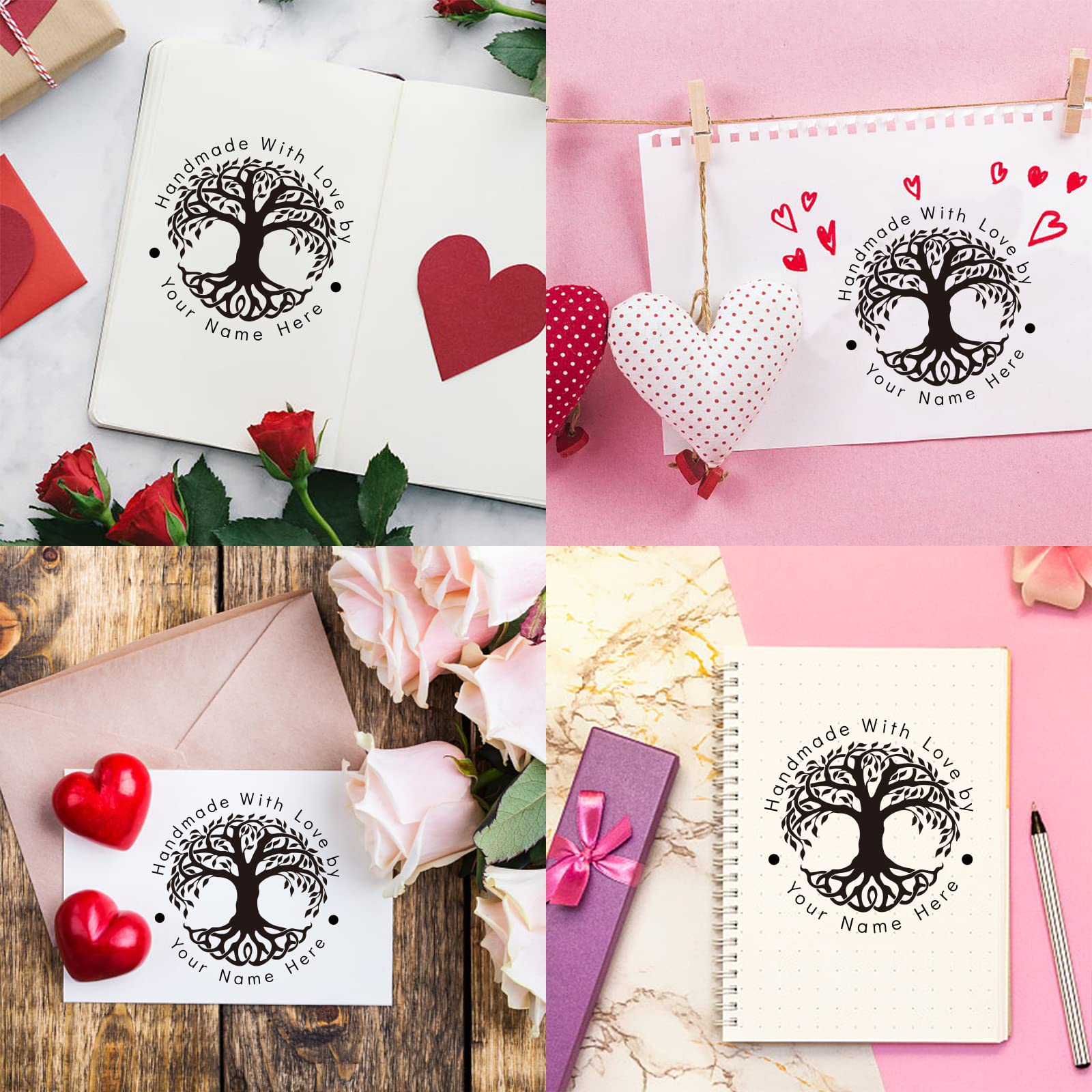 Pligreat Round Custom Library Stamp Self Inking Customized Address Name | OMAN