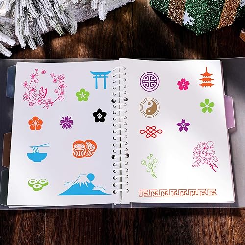 Miniatura 7 de GLOBLELAND 9 hojas de sellos transparentes de silicona de estilo oriental para decoración de tarjetas y álbumes de recortes de bricolaje (panda,