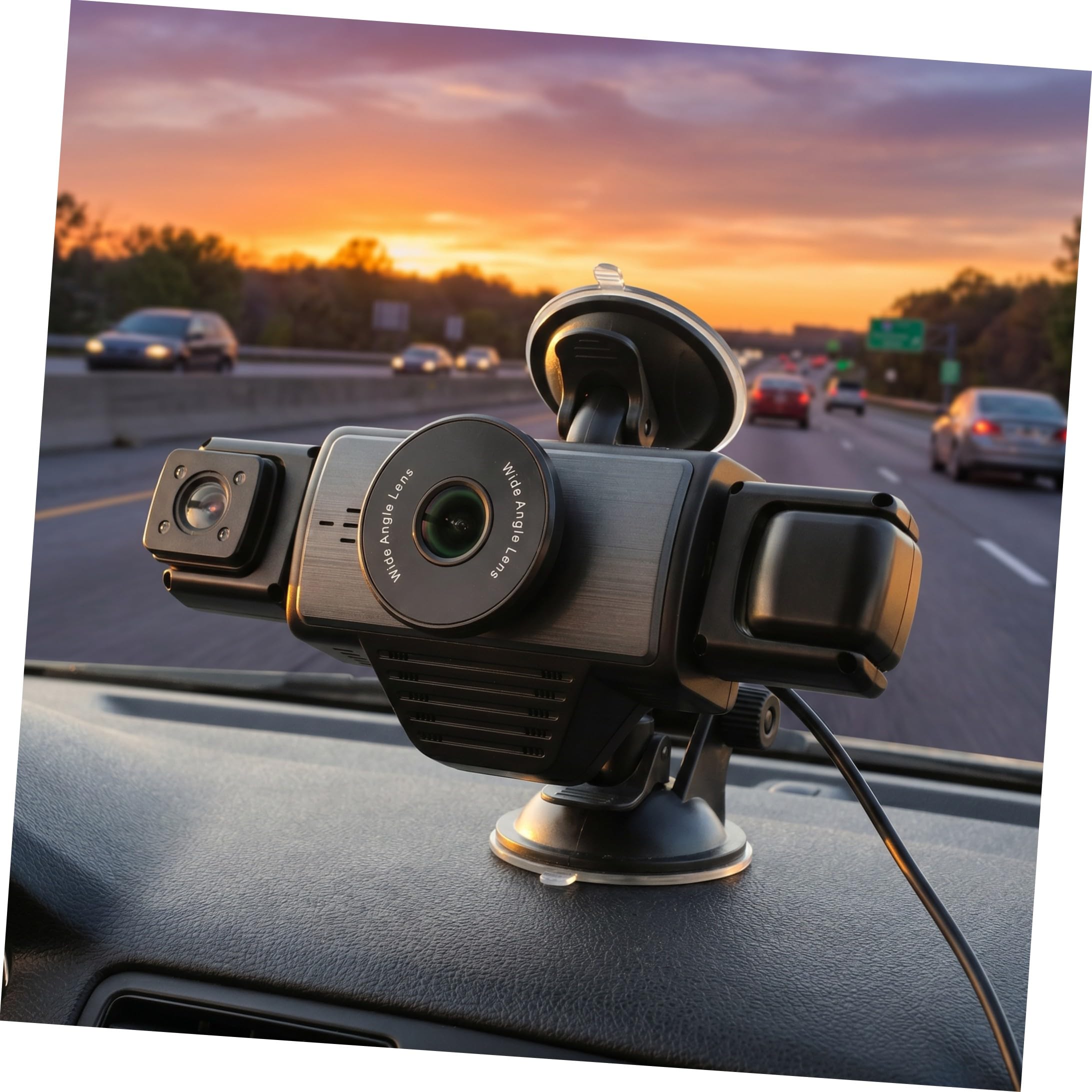 Videocamera e Auto a Cinque Vie Visione Notturna Wifi | Copertura Completa con Angolo Ampio, Registrazione in Ciclo Automatica, Abs Nero, per Viaggio su Strada