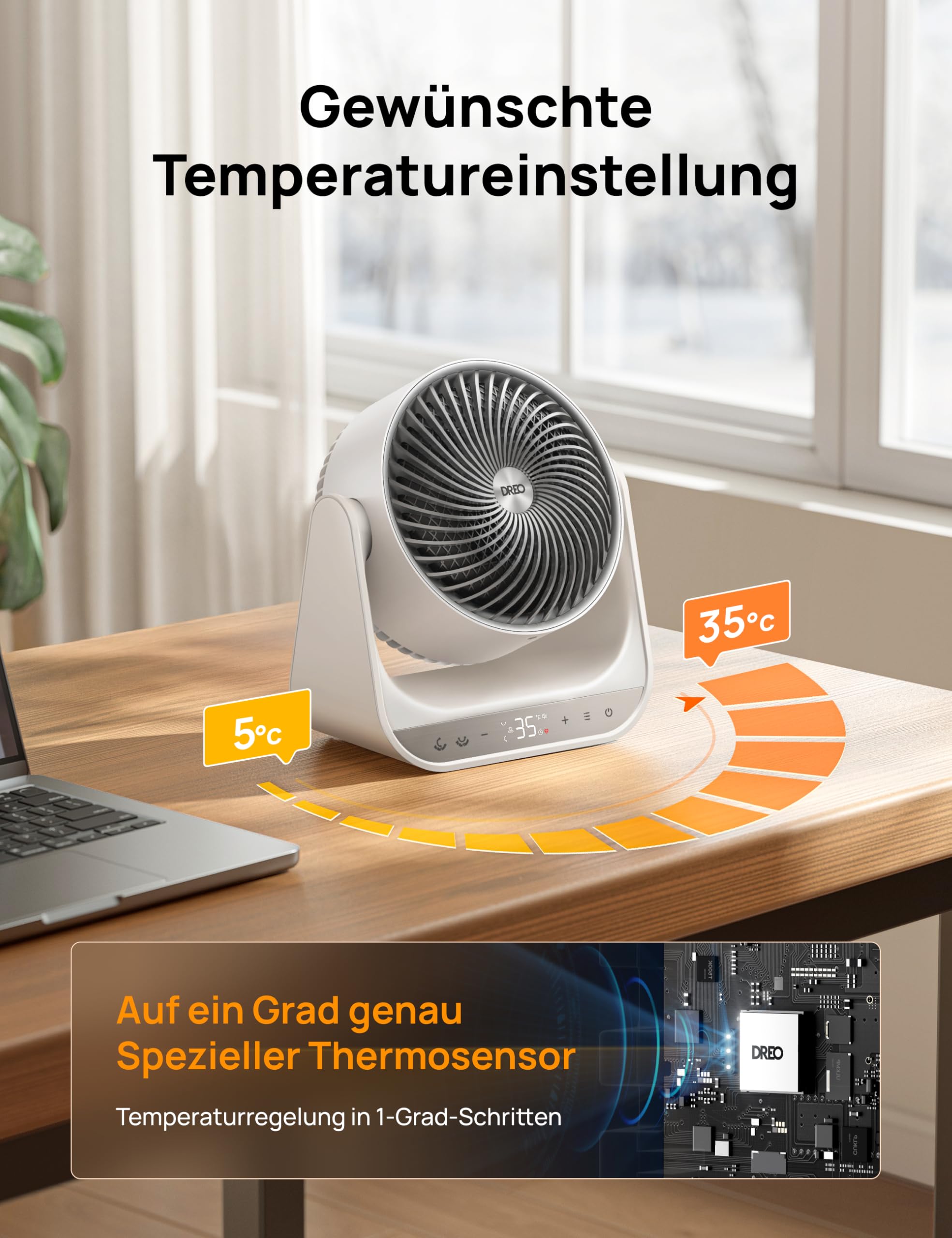 Dreo Heizlüfter für Innenräume, 2000W Elektroheizer mit Fernbedienung und Thermostat, 7 Modi, Überhitzungs- & Kippschutz, tragbarer Heizstrahler für den ganzen Raum, Weiß, Ganzraum-Heizgerät 714S
