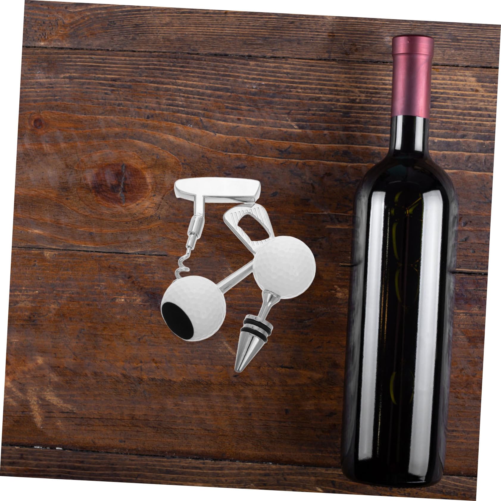 Apribottiglie da Golf Set 1 Pezzo in Acciaio Inox, Argento | Festival Birra Decor, Apri Bottiglie di Vino e Strumento per Aprire la Birra, Stile Moderno