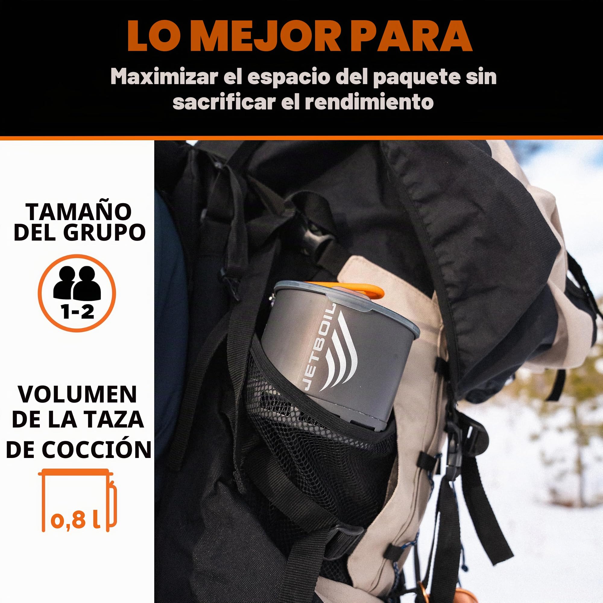 Jetboil Stash - Sistema de Cocina Ultraligero para Acampar y mochilero