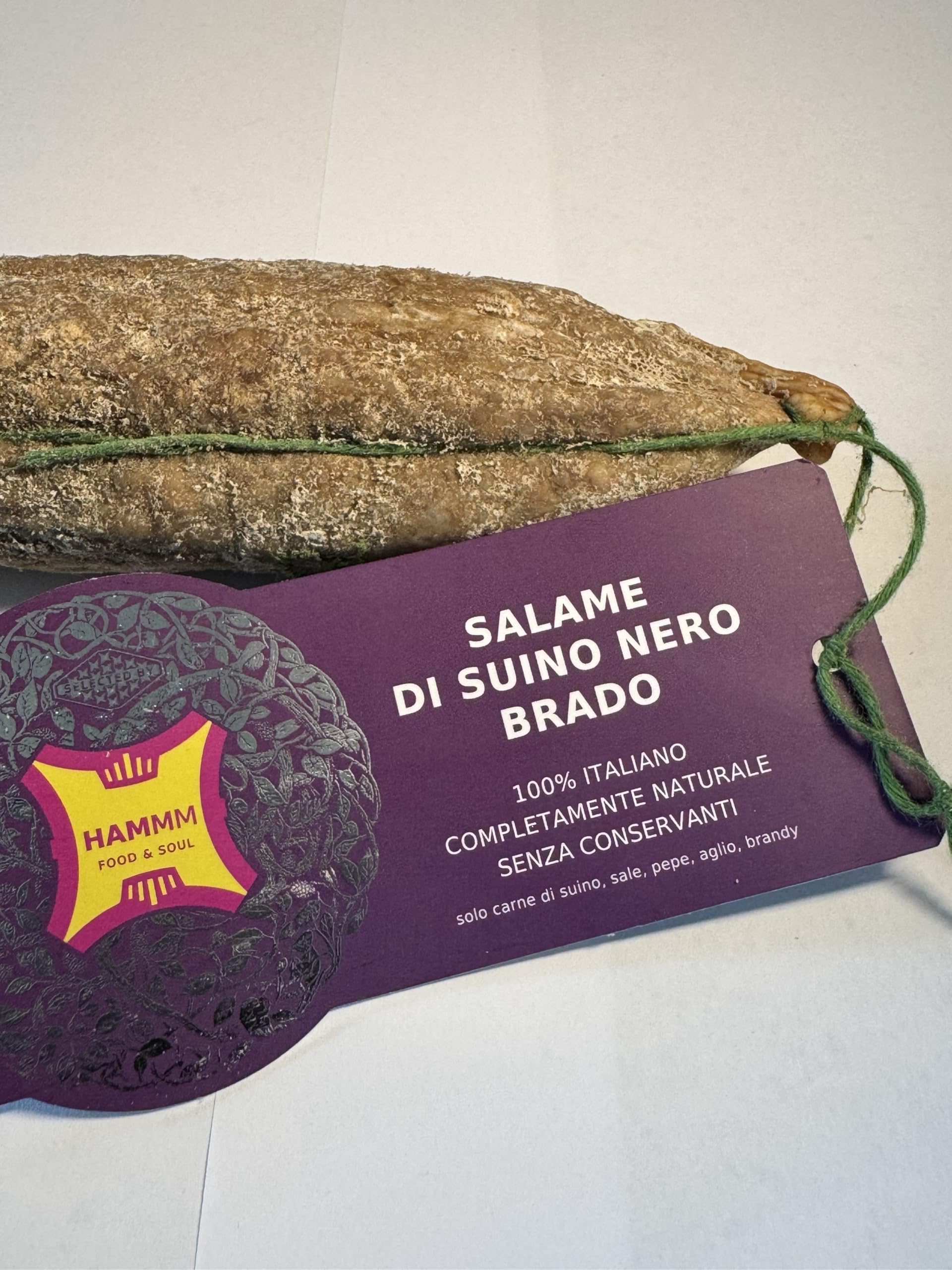 Salame al Tartufo Italiano – Salume Artigianale Umbro di Suino Nero Brado, Stagionato Lentamente, Senza Conservanti – Specialità Made in Italy per Taglieri, Aperitivi e Regali Gastronomici – 400 g