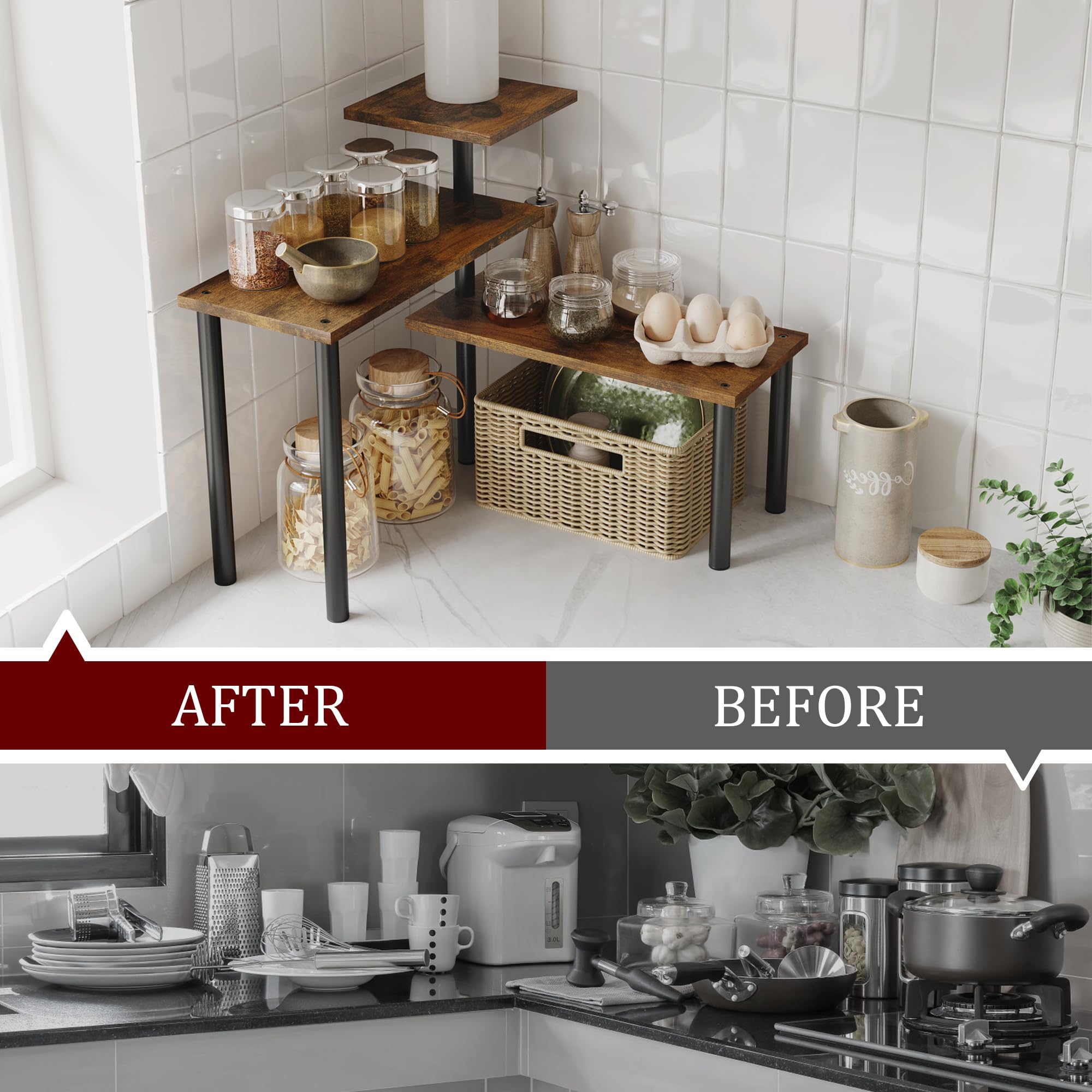 Snapklik.com : Gewudraw Countertop Organizer Corner Shelf - 3 Tier ...