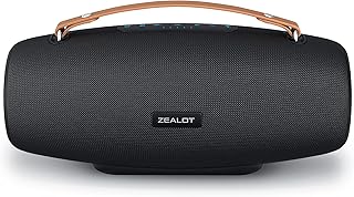 Bluetooth Speaker,ZEALOT Bluetooth Speaker Wireless,75W Speakers Bluetooth Wireless,Portable Speaker with Deep Bass,IPX6 Waterproof,20H Play,Stereo,EQ,TF,AUX,Speaker for Party,Home,Outdoor,Gifts,Black