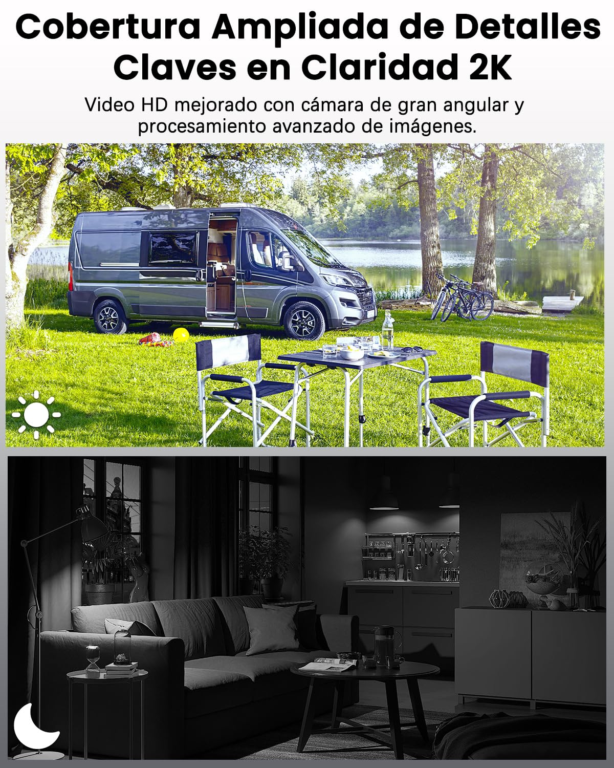 UCOCARE Camara Vigilancia SIM, Camara Vigilancia sin WiFi con Tarjeta SIM | Mini Camara 4G 2K, Bateria 5200mAh, Detección Movimiento AI, Visión 160°, Vision Nocturna, para Coche, Camping y Viajes