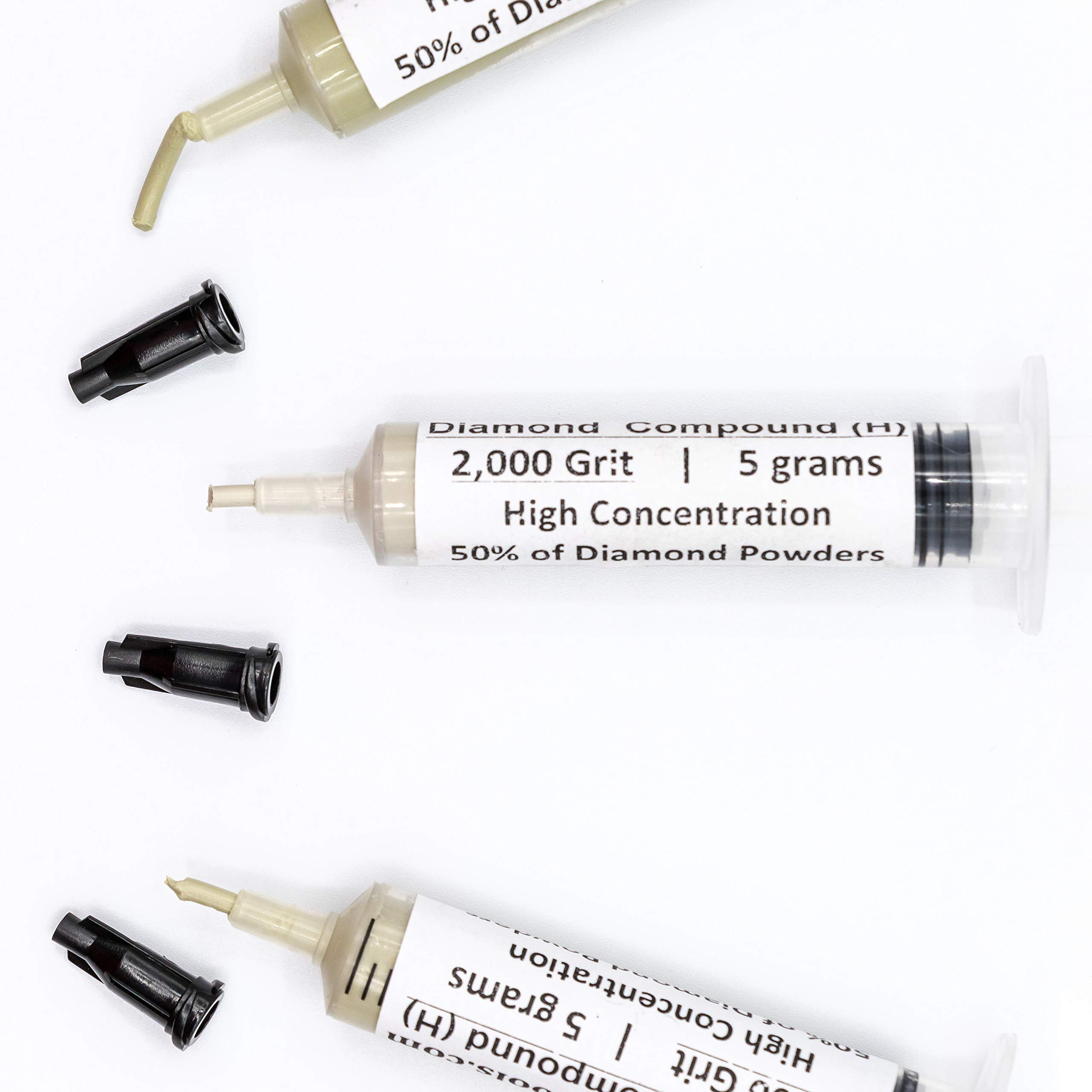 TechDiamondTools Set of 3 Diamond Lapping Paste Polishing Compound 800 1200 2000 Grit Lapidary Paste for Rock Glass Metal Jewelry Resin Marble with High Concentration of Diamond Powder USA Made