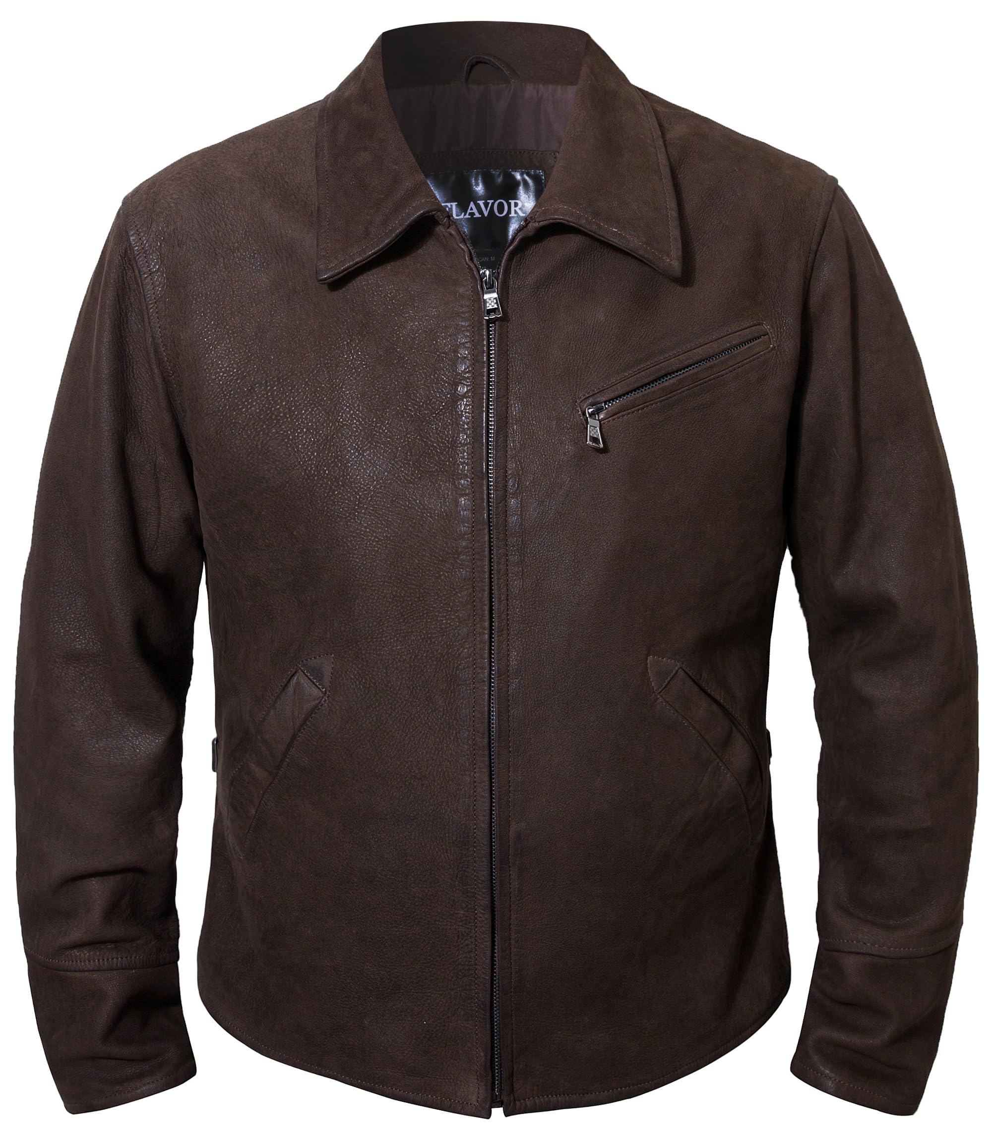 Mens Genuine Motorcycle Leather Jacket Casual Coat