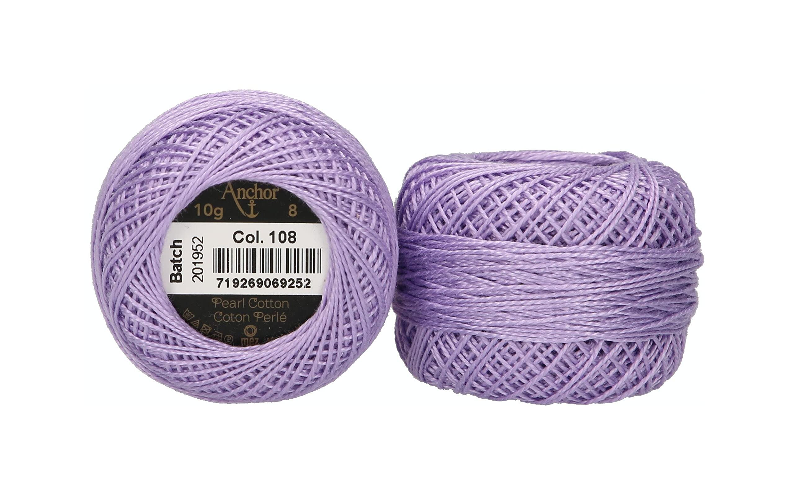 Anchor 4591008-00108 Embroidery Thread, 100% Cotton, Lilac, Thickness 8.82 m, 16 g