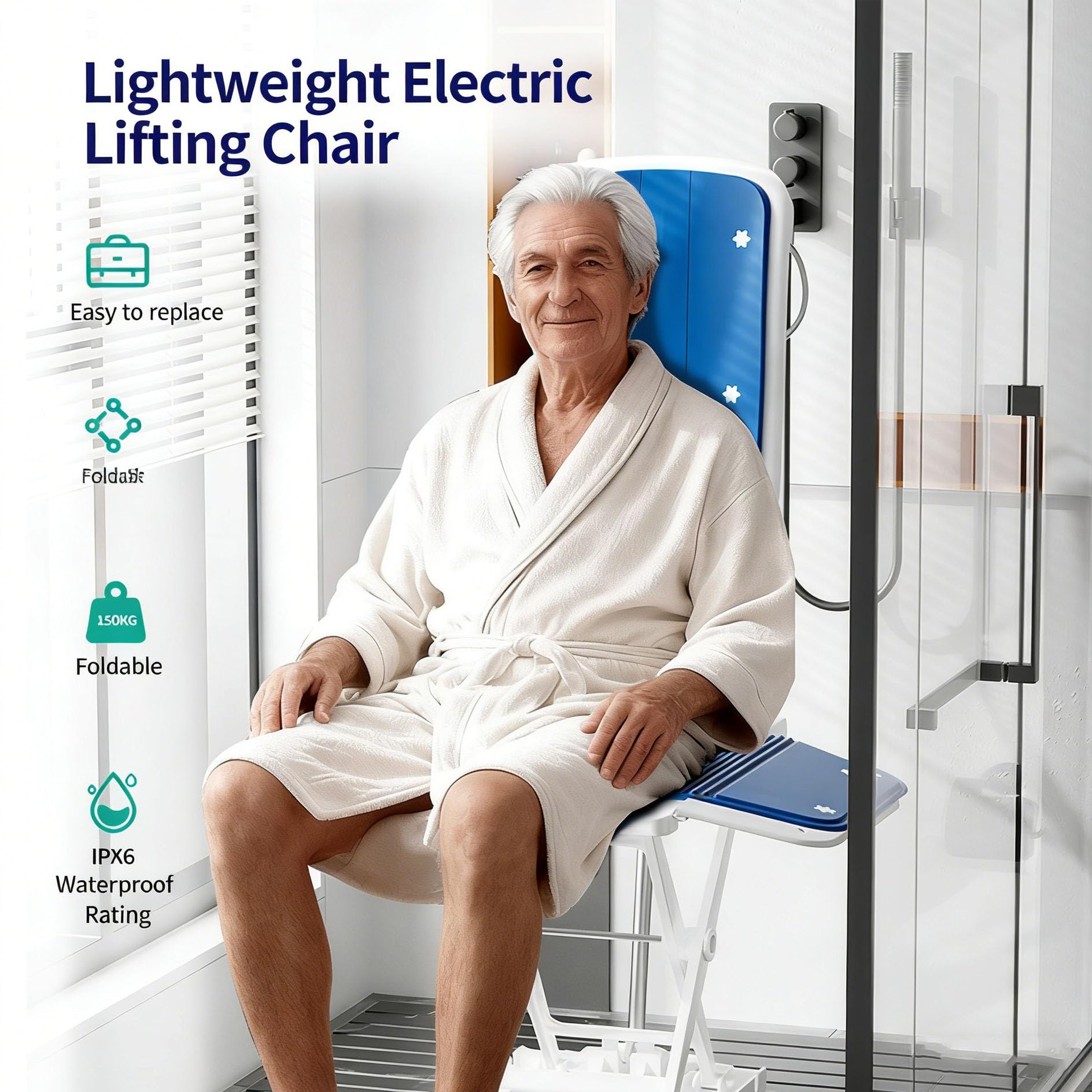 Sollevatore elettrico, ascensore a pavimento, Support Users get up from The Floor,ascensori a terra aiutano a stare di nuovo,Ausilio per l'accessibilità,Leggero,Pieghevole,Capacità: 140 kg