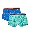Jockey PB03 Boys Super Combed Cotton Elastane Stretch Printed Trunk with Ultrasoft Waistband (Pack of 2)_Billiard Green