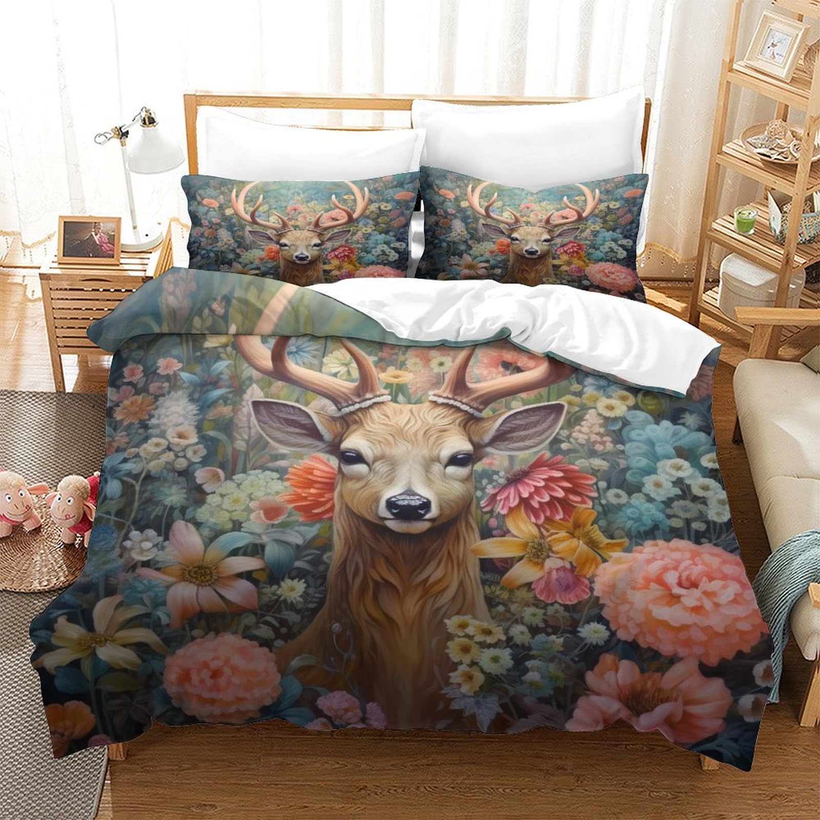 Stampato in 3D Pronipote tibetano Copertina Stampata Microfibra Disegnata Biancheria Da Letto Morbido Easy Care Con 2 Federe,Double（200x200cm）, Per Adolescenti E Adulti
