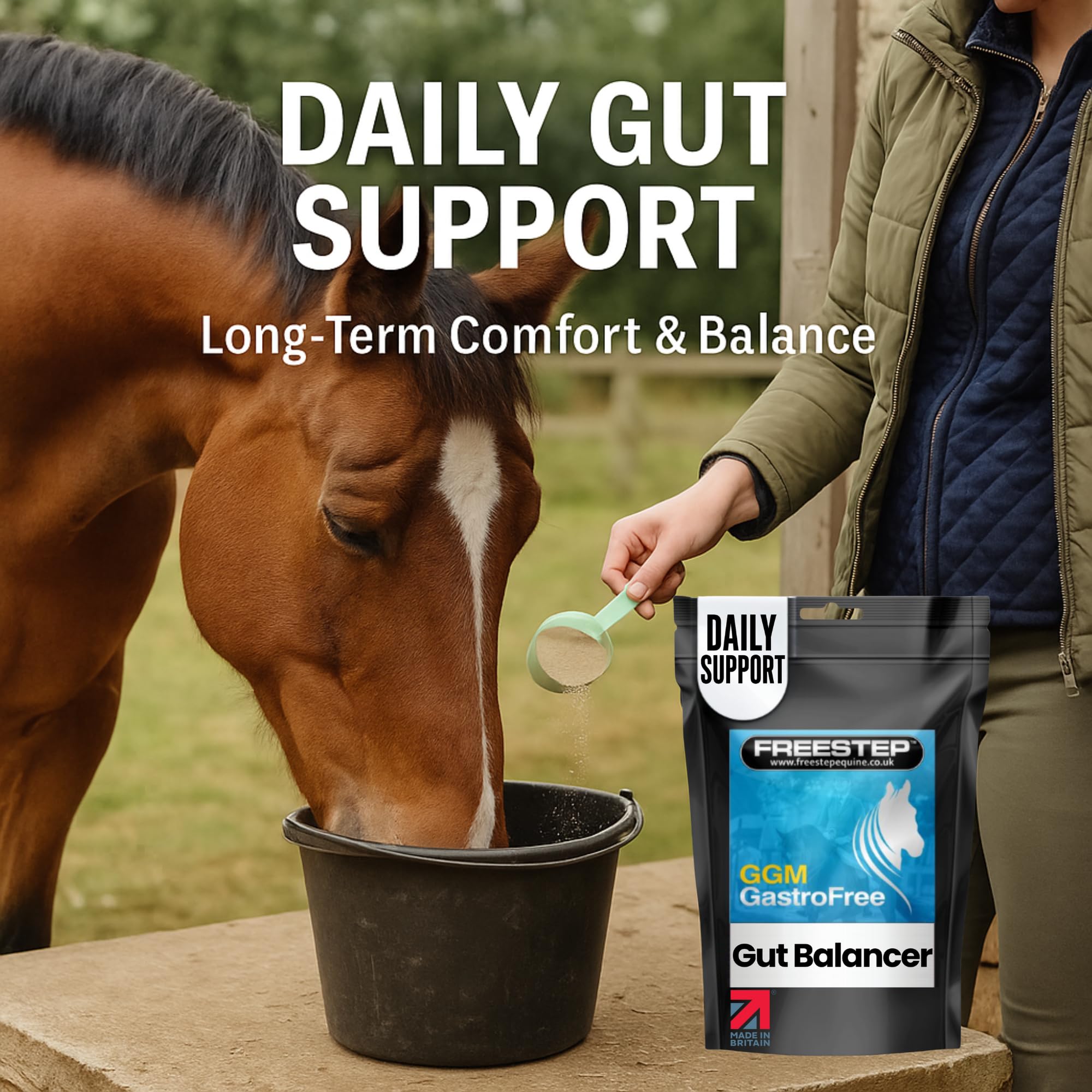 Freestep GastroFree Daily Horse Gut Balancer, Black, 500g | 4 Month Supply - Image 2