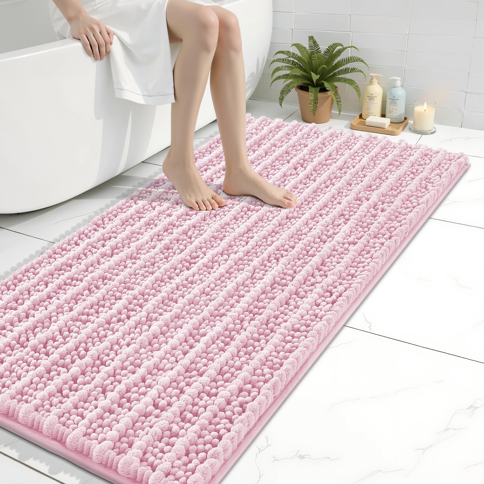 Arotive Bathroom Rugs Mat 44x24, Soft Absorbent Chenille Shaggy Bath Mat