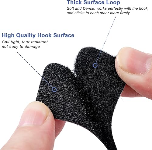 Miniatura 4 de Aegero 32 juegos de tiras de gancho y bucle con adhesivo, cinta fuerte de doble cara de 1 x 4 pulgadas, cinta adhesiva resistente, cinta