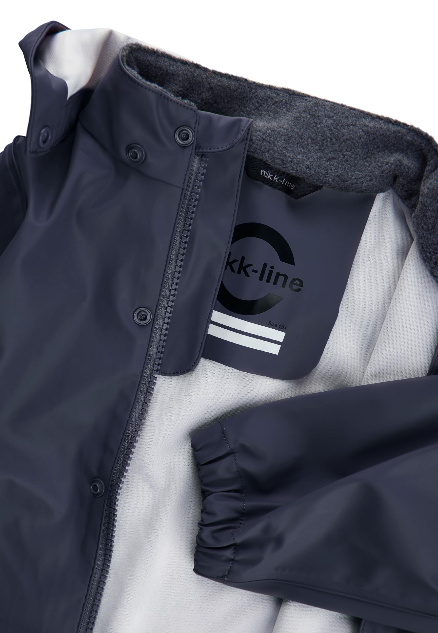 Mikk-line PU Zweiteiliger Regenset mit Trägern | Oeko-TEX Standard 100 | 100% recyceltem PU-Material | Für Jungen Und Mädchen | Regenhose und Regenjacke | Reflektierenden Details