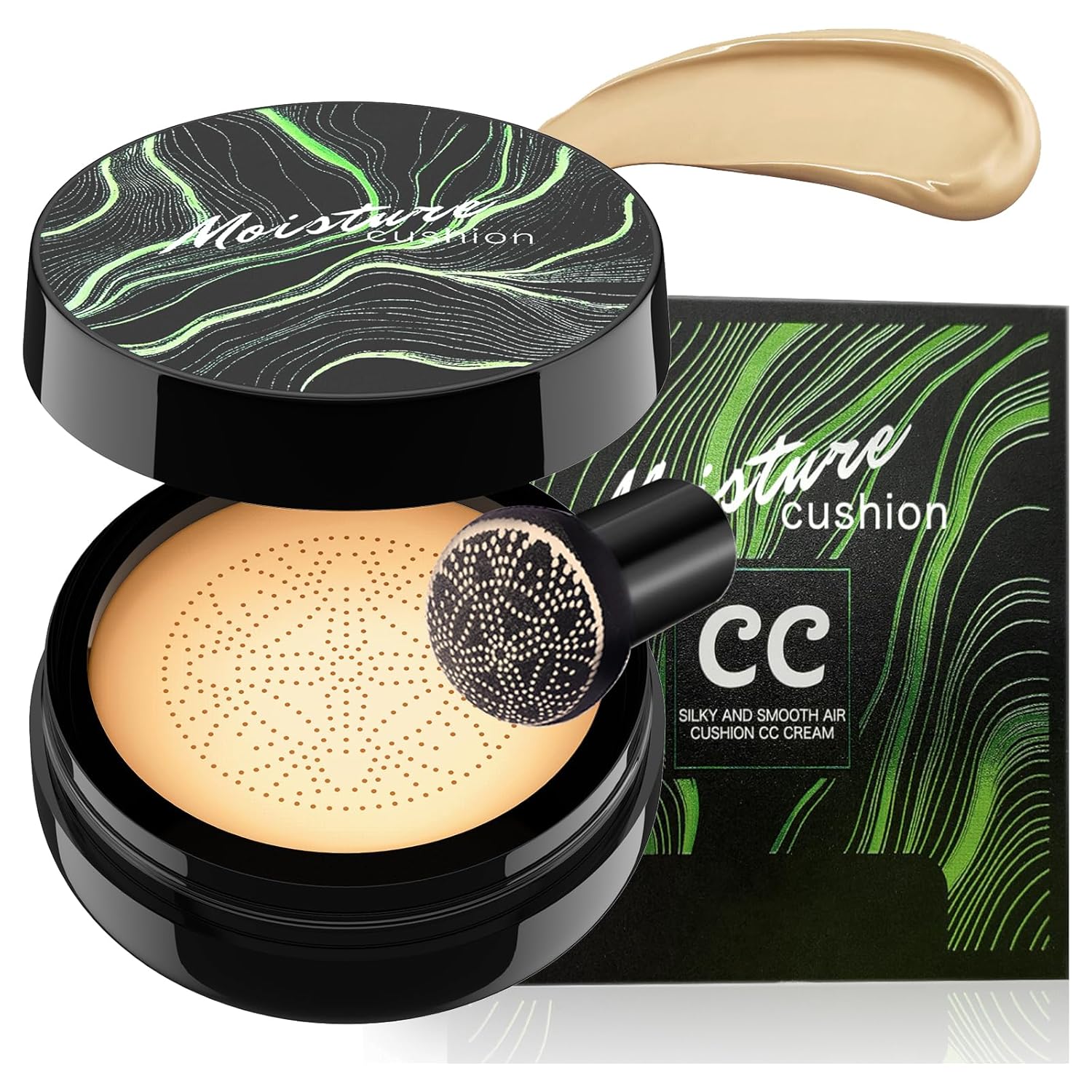 Mushroom Head Air Cushion CC Cream – Moisturizing & Oil Control BB Cream Foundation Create Long-Lasting, Waterproof Makeup Base Primer, Concealer Full Coverage for All Skin Types (Buff Beige) Mushroom Head Air Cushion CC Cream – Moisturizing & Oil Control BB Cream Foundation Create Long-Lasting, Waterproof Makeup Base Primer, Concealer Full Coverage for All Skin Types (Buff Beige)