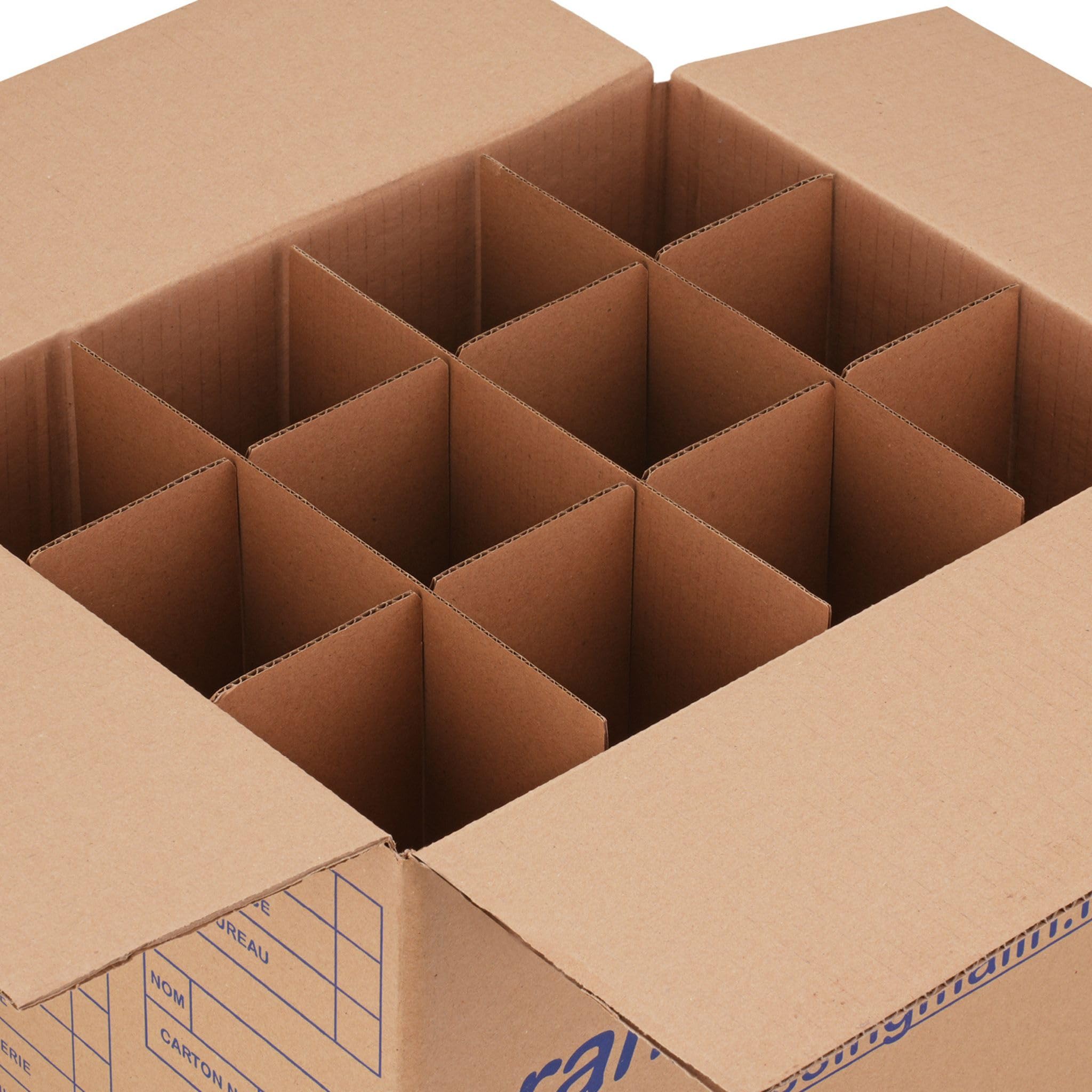 Lot de 5 cartons bouteilles avec croisillons 60 bouteilles protégées