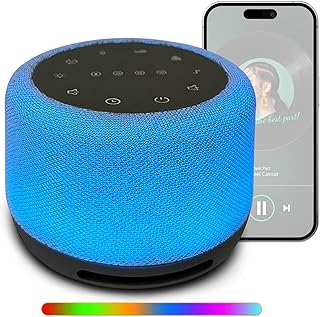 Machine à bruit blanc, 30 sons apaisants, enregistrement, veilleuses 7 couleurs, minuteurs, rechargeables USB, thérapie sonore pour bébés et adultes, cadeau