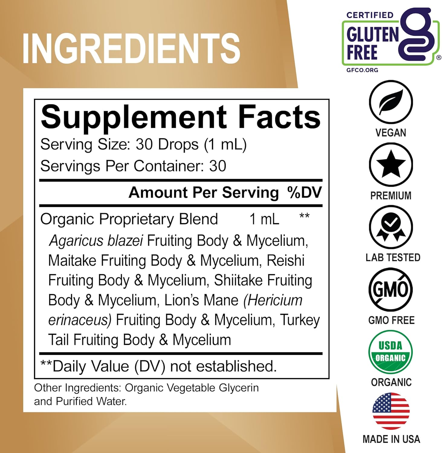 Organic Lions Mane Mushroom Complex - Mushroom Supplement Liquid Drops Tincture for Focus, Fog, Brain Health Supplements - Vegan, Herbal Organic Lion's Mane Mushrooms, Reishi, Turkey Tail Extract 1oz - Image 6