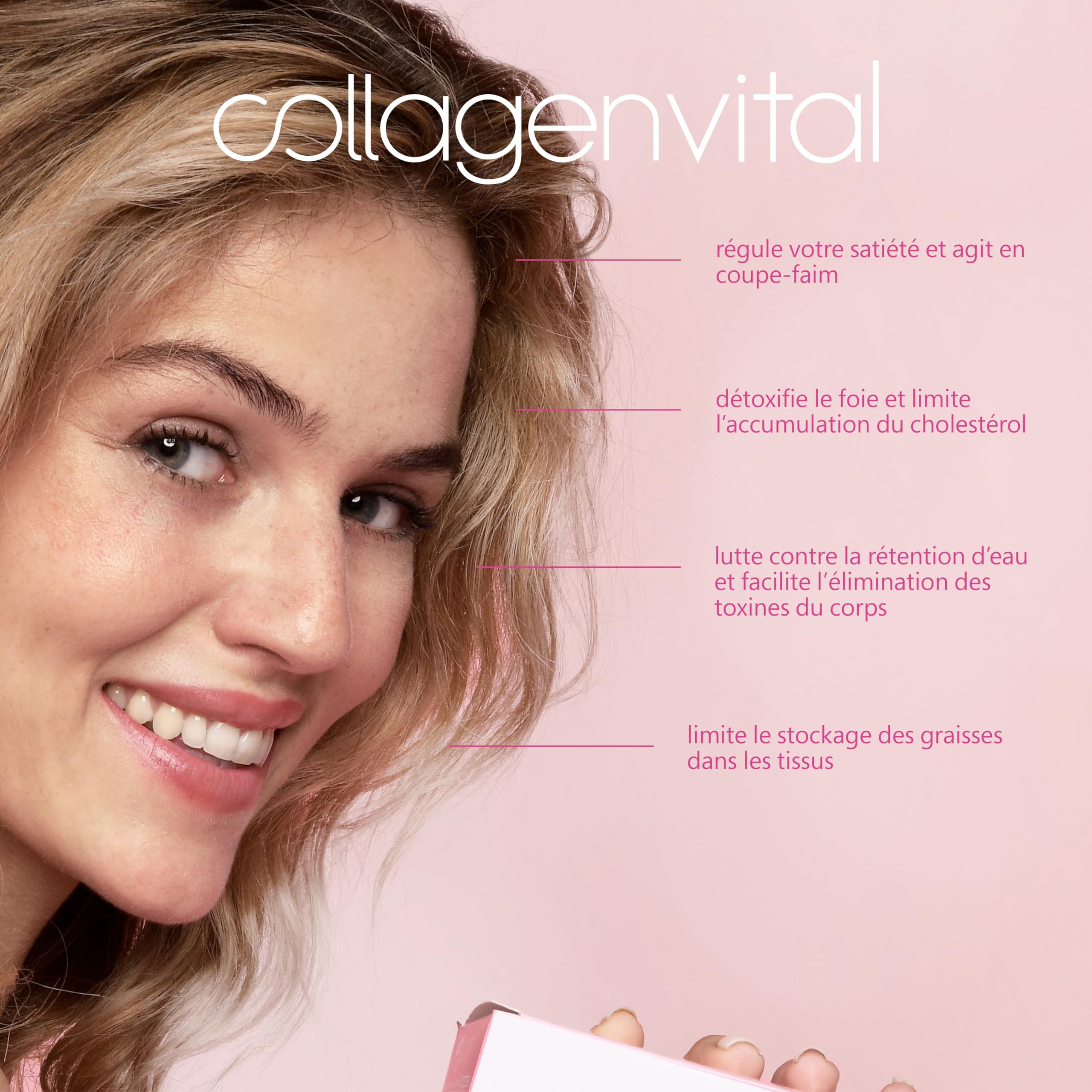 Collagen Vital - Collagen Vital Minceur & Détox - Cure de 1 Mois - Actifs de Biopeptides de Pur Collagène Marin - Goût Naturel de framboise - Fabrication Française - 30 Sachets
