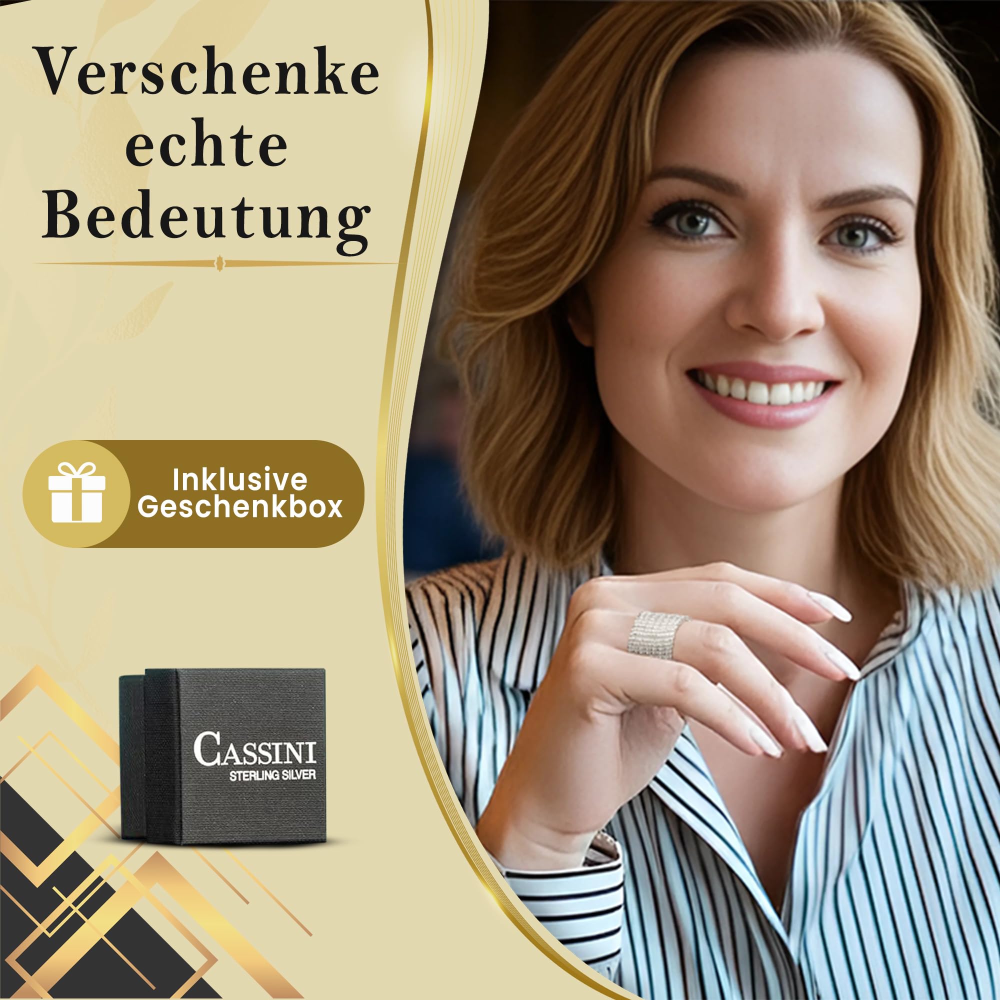 Cassini Damen Bandring massiv aus 925 Sterling Silber – Ringgröße 52-64, Breiter, auffälliger Silberring – Hochwertiger Schmuck für Frauen – Nickelfrei & antiallergisch, Statement Ring