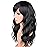 SYMEIW Black Wavy Wig With Brown Highlights For Women - Medium Long Synthetic Wig With Bangs For Daily Use (Black With Brown Highlights)